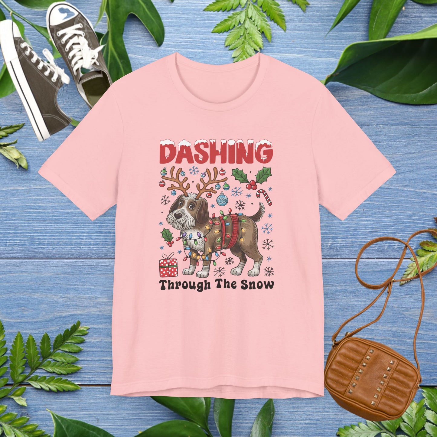 Dashing Through the Snow Dog Unisex T-Shirt - furevermama