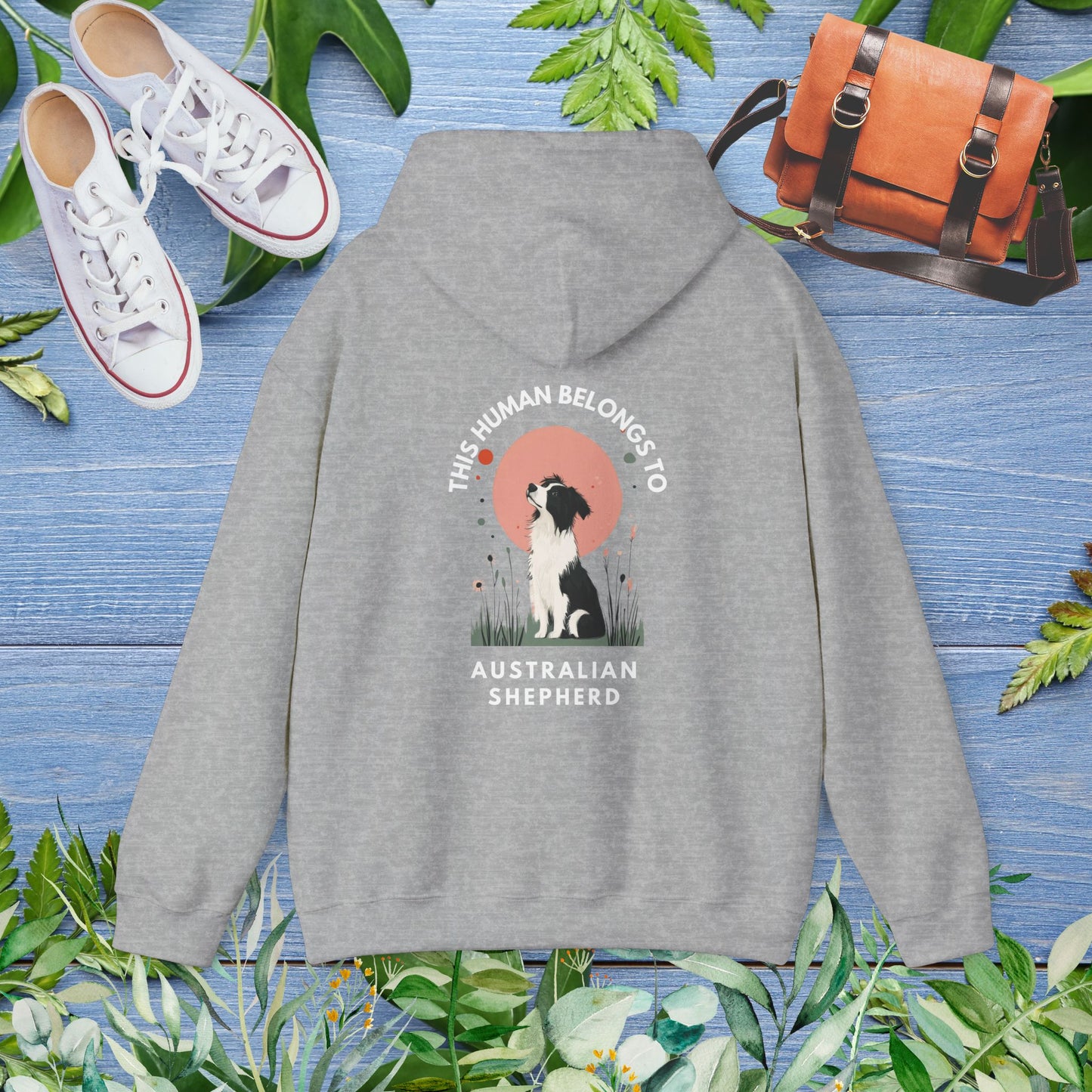 This Human Belongs To Australian Shepherd Unisex Hoodie - furevermama