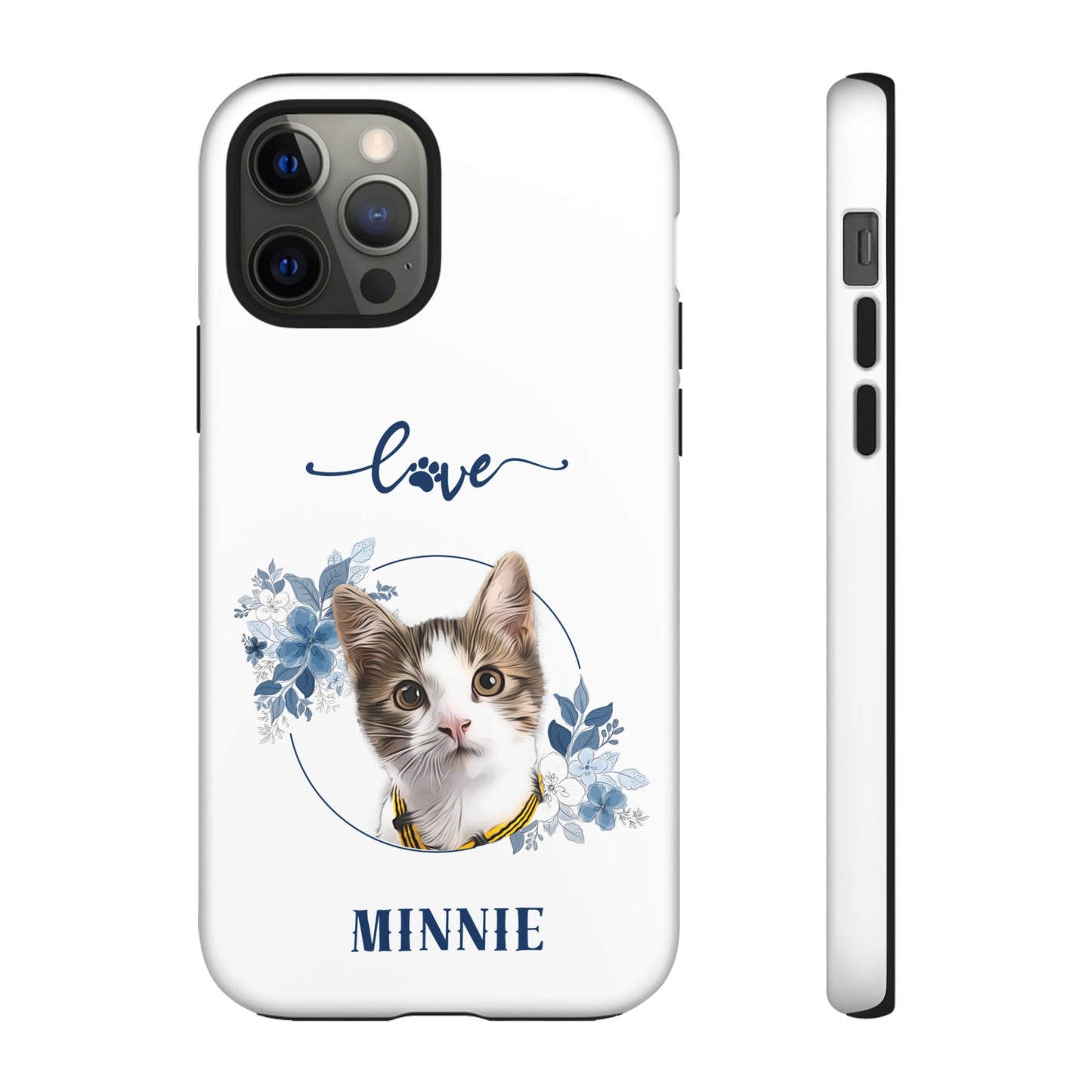 Custom Pet Portrait In Flower Circle Phone Case - furevermama