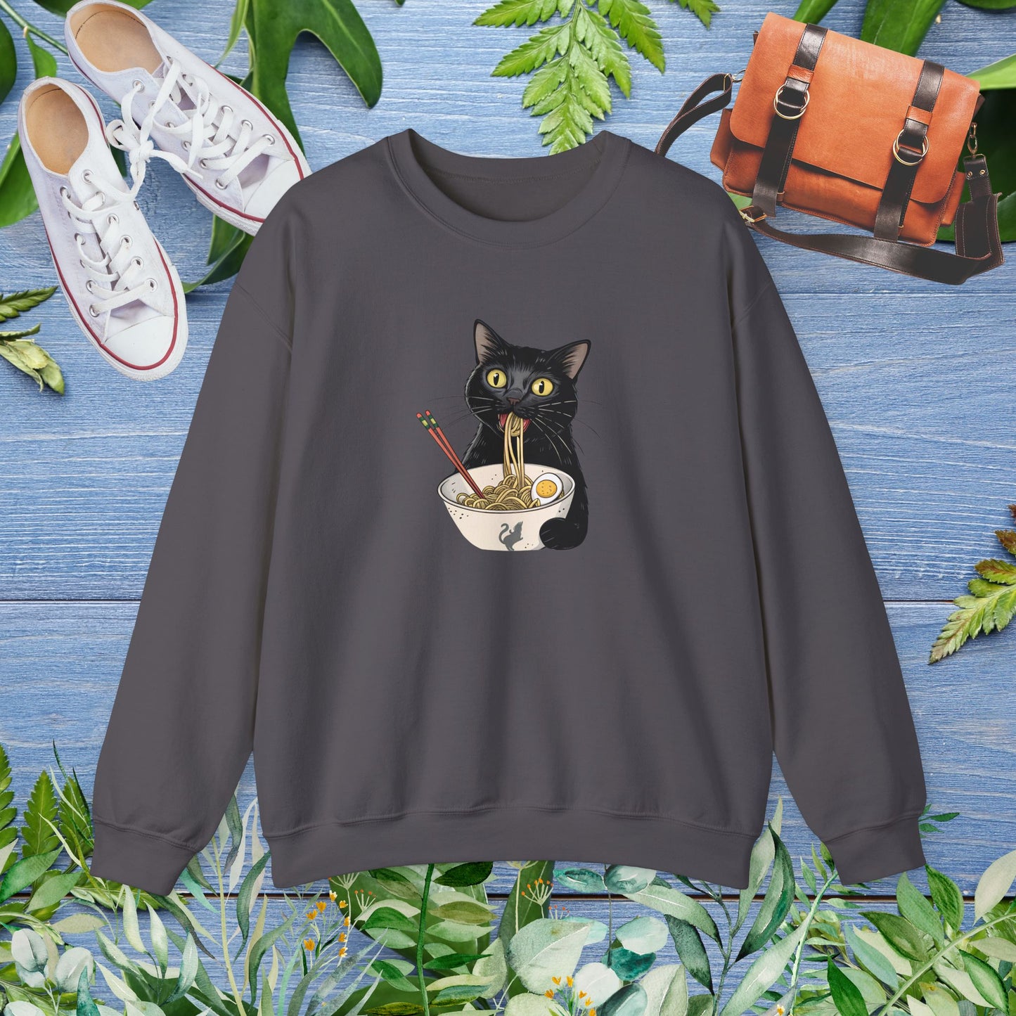 My Cat Eating My Ramen Crewneck Sweatshirt - furevermama