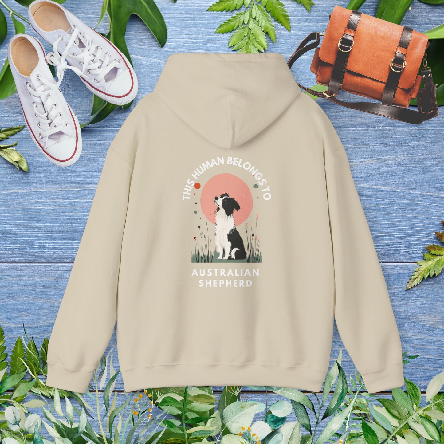 This Human Belongs To Australian Shepherd Unisex Hoodie - furevermama