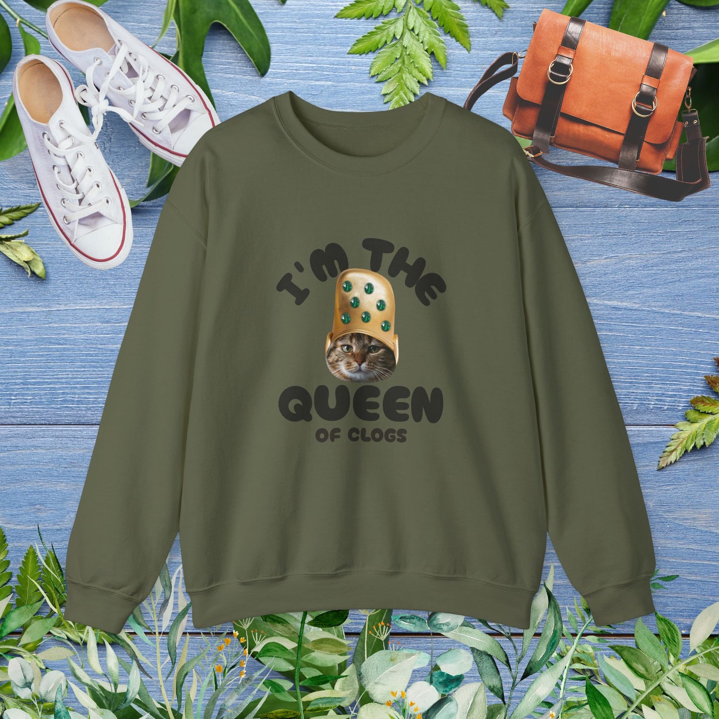 Queen of Clogs Crewneck Sweatshirt - furevermama