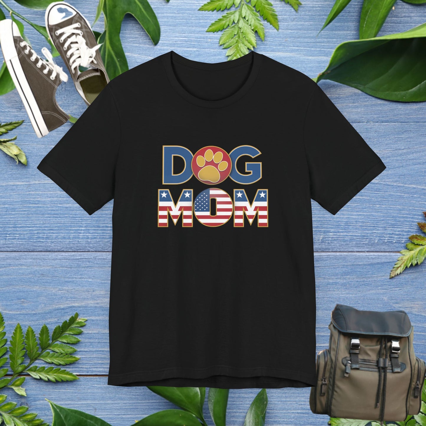 USA Patriotic Dog Mom T-Shirt - furevermama