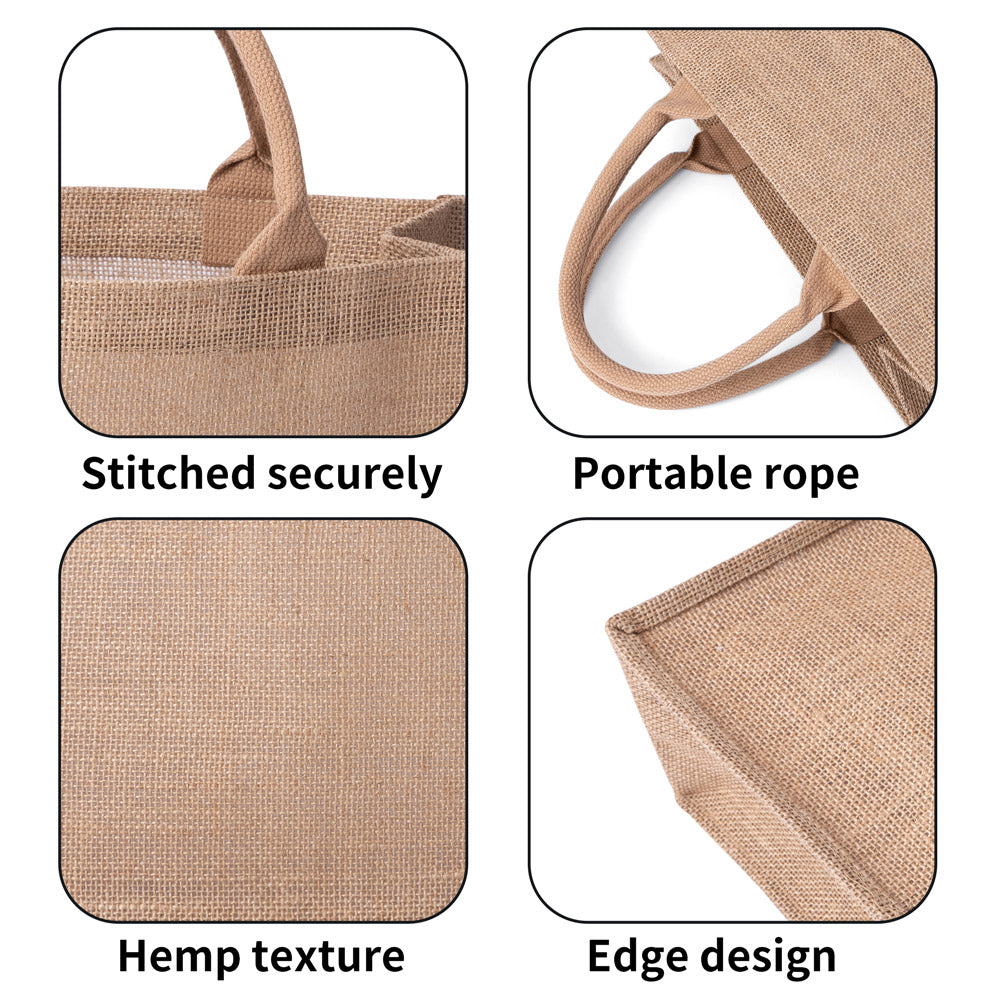 Custom Text And Photo To Art - Reusable Jute Burlap Tote Bag