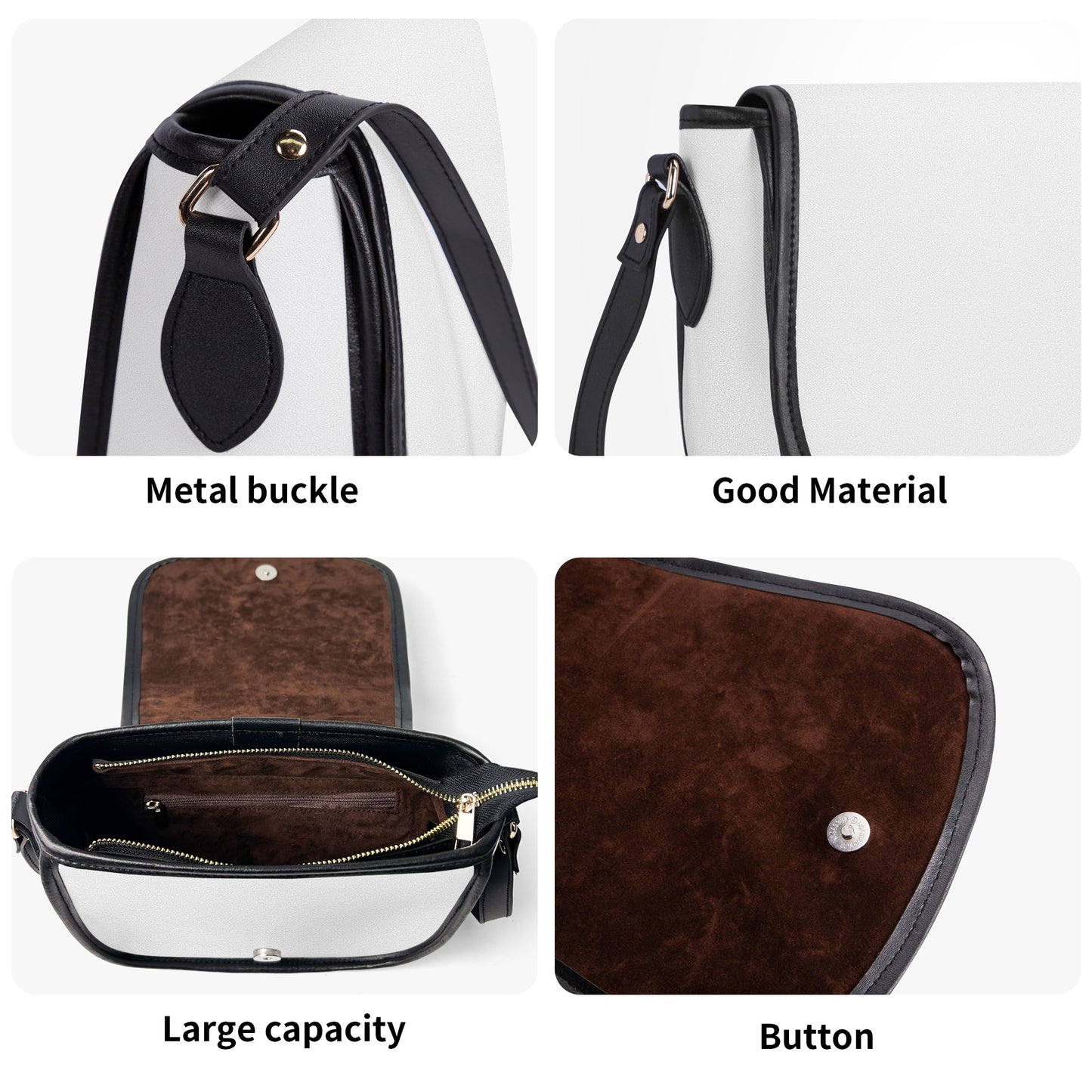 Custom Photo to Art Style Saddle Bag - Custom Name - Checkeredd Pattern Bag - Top Grain Leather