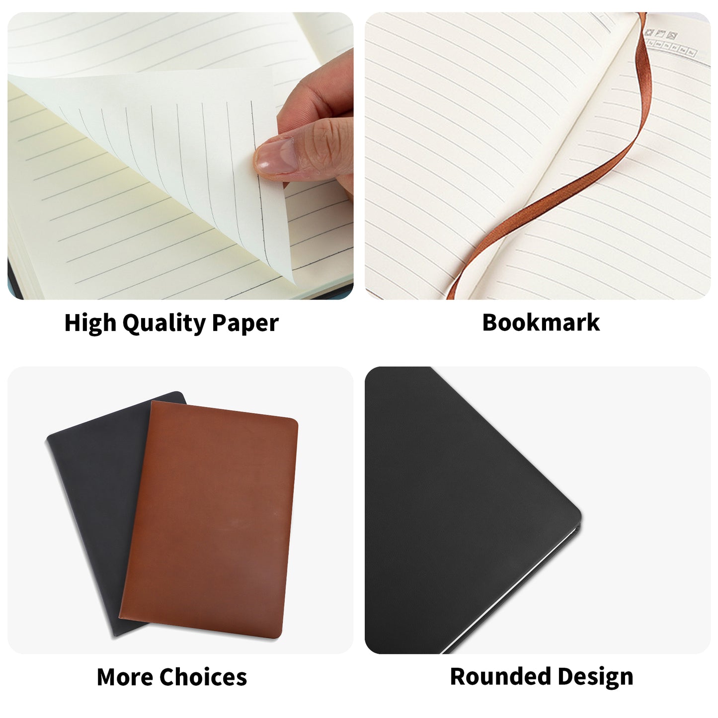 Photo To Digital Art Style - Custom Dog 2 Sides Print PU Black and Brown Notebook