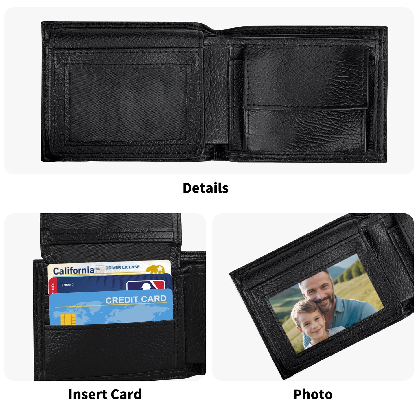 Professional Grandpa Wallet - Personalised Top-Grain Leather Wallet Paper Folded Wallet
