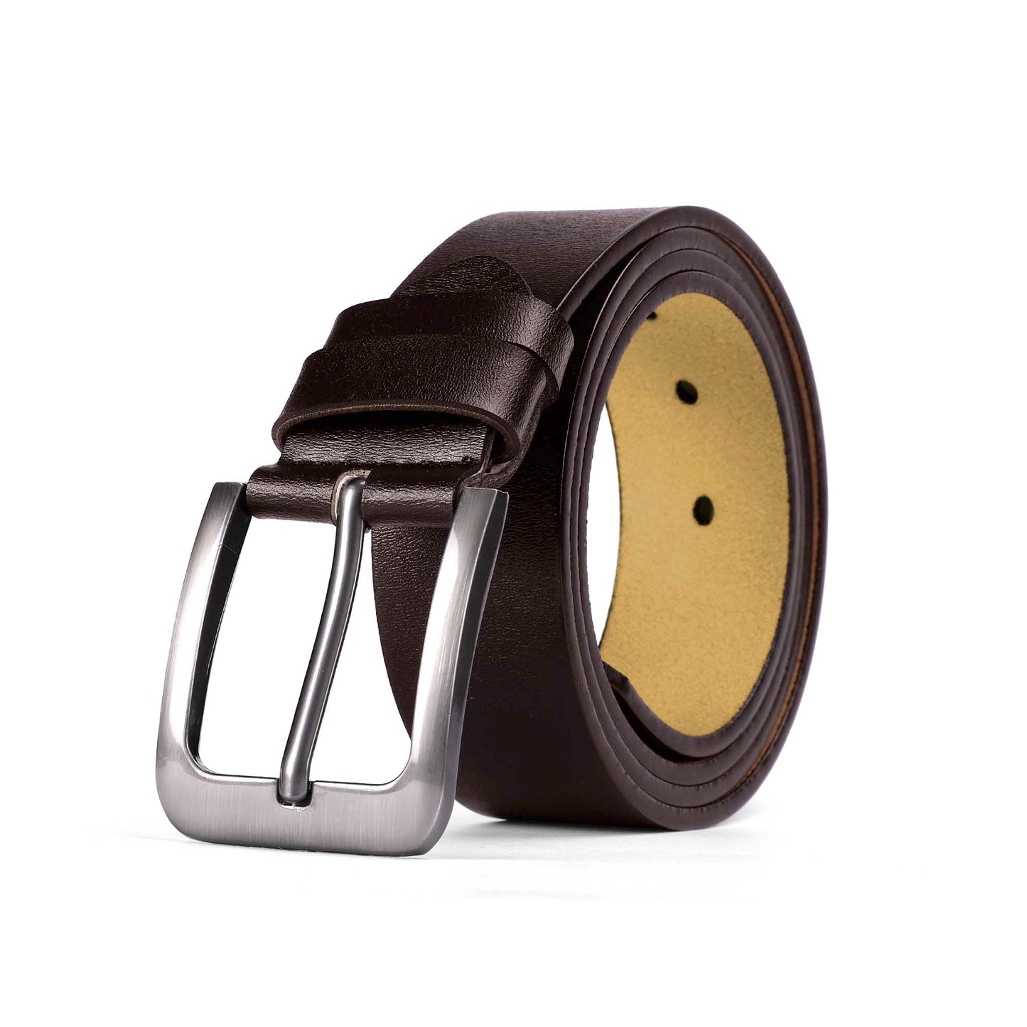 Father and Kids' Hands - Brown Leather Engraved Belt - Personalized Gift For Father