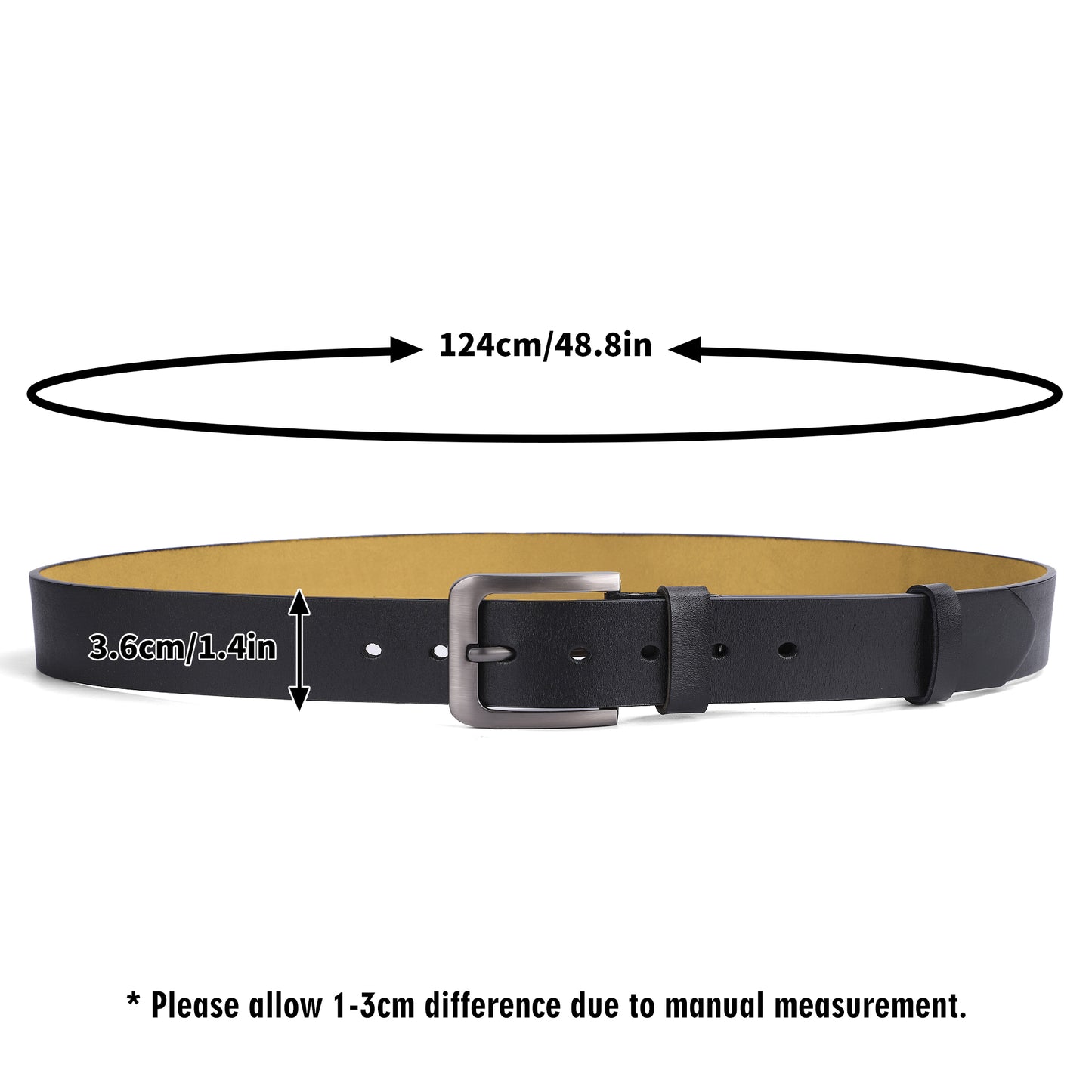Father's Day - Black Leather Belt Funny Engraved Personalized Gift For Husband Boyfriend