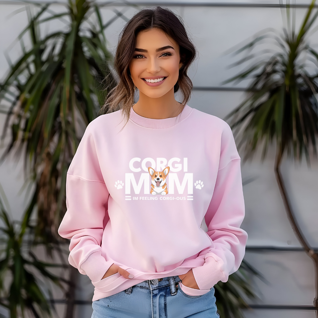 Corgi Mom , I am Feeling Corgious Crewneck Sweatshirt - furevermama