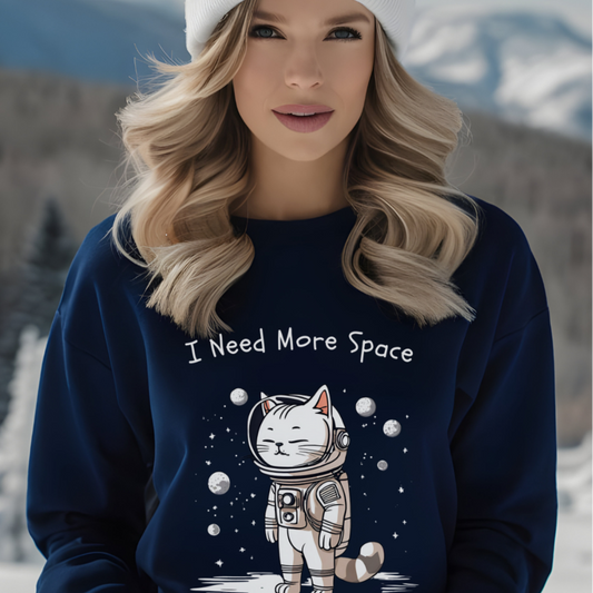 Space Cat Unisex Heavy Blend Crewneck Sweatshirt - furevermama