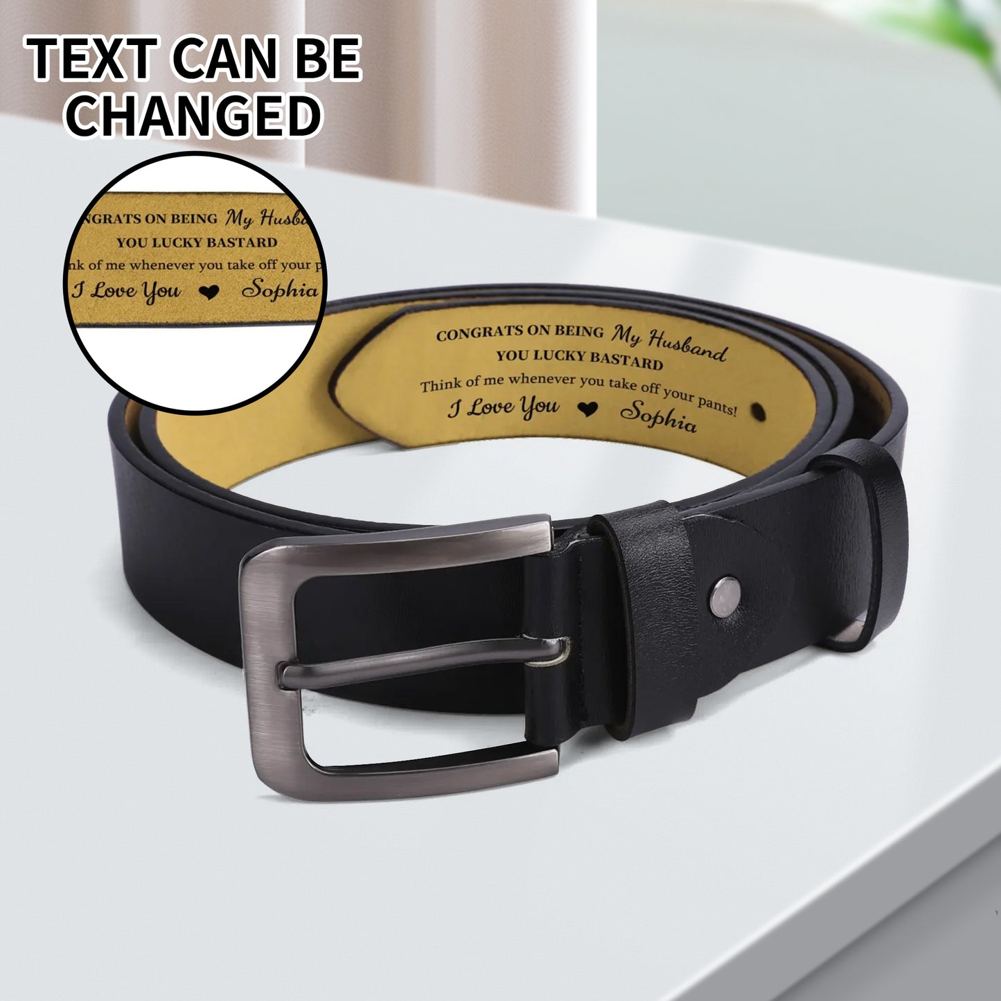 When You Take Off Your Pants - Engraved Leather Belt Personalized Gift For Husband Boyfriend