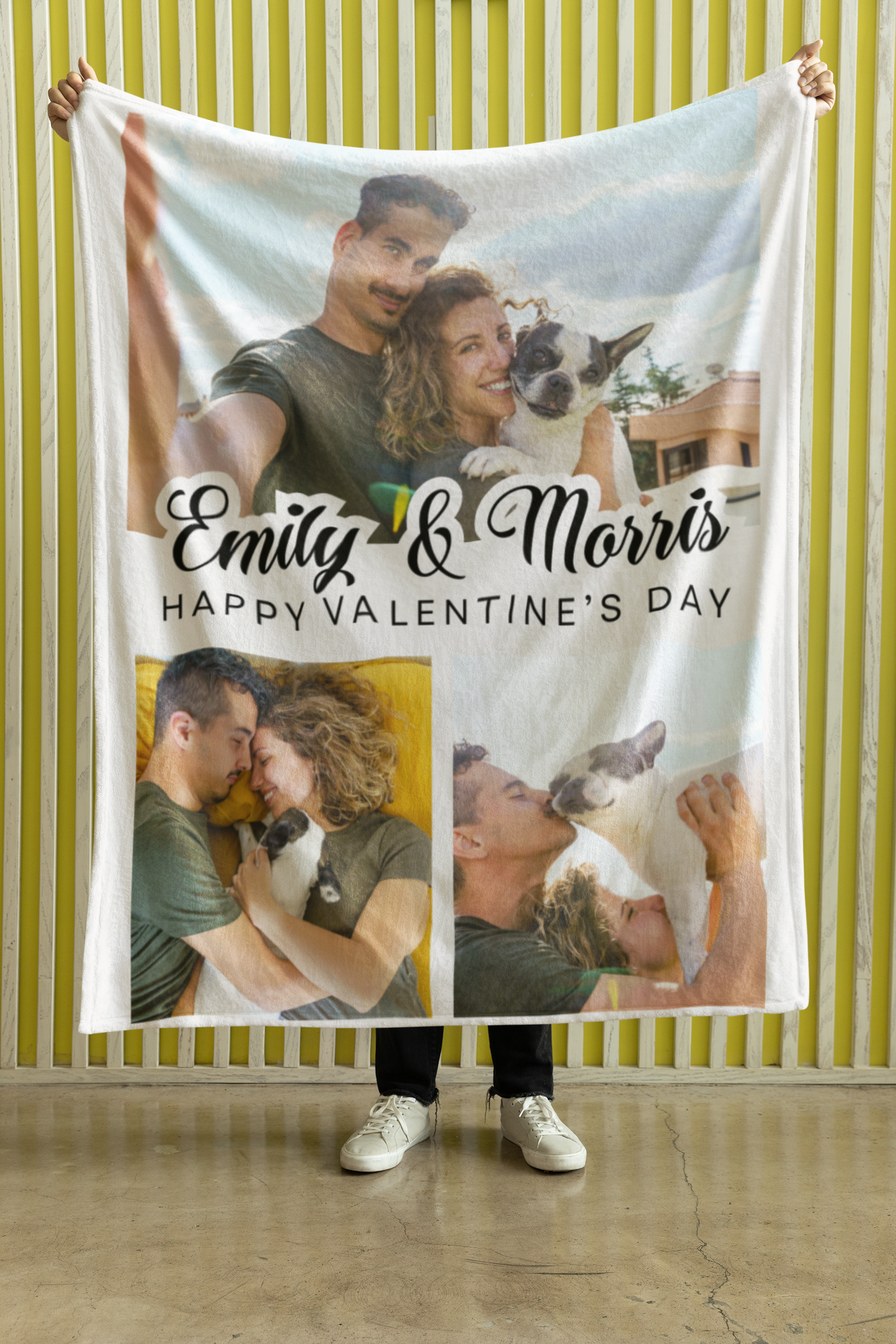 Custom Photo "Happy Valentine's Day" Velveteen Plush Blanket - furevermama