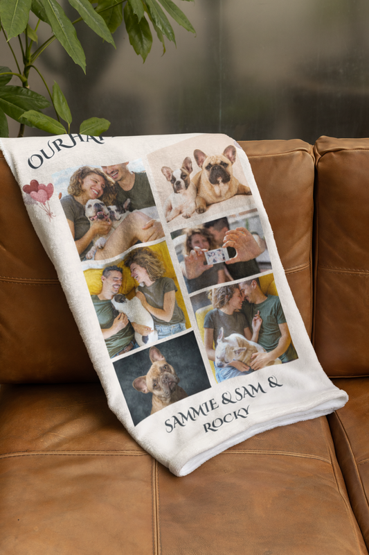 Custom Photo "Our Happy Memories" Velveteen Plush Blanket - furevermama