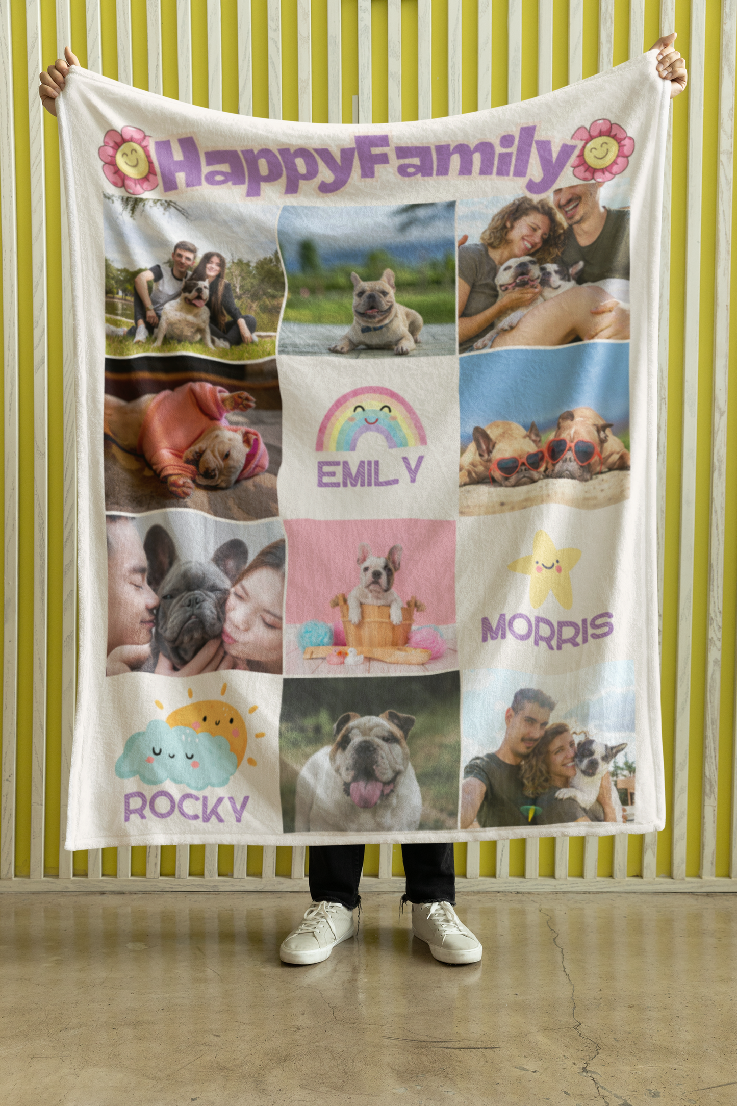 Custom Photo "Happy Family" Velveteen Plush Blanket - furevermama