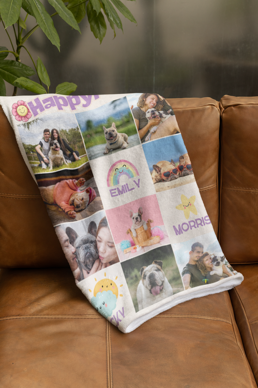 Custom Photo "Happy Family" Velveteen Plush Blanket - furevermama