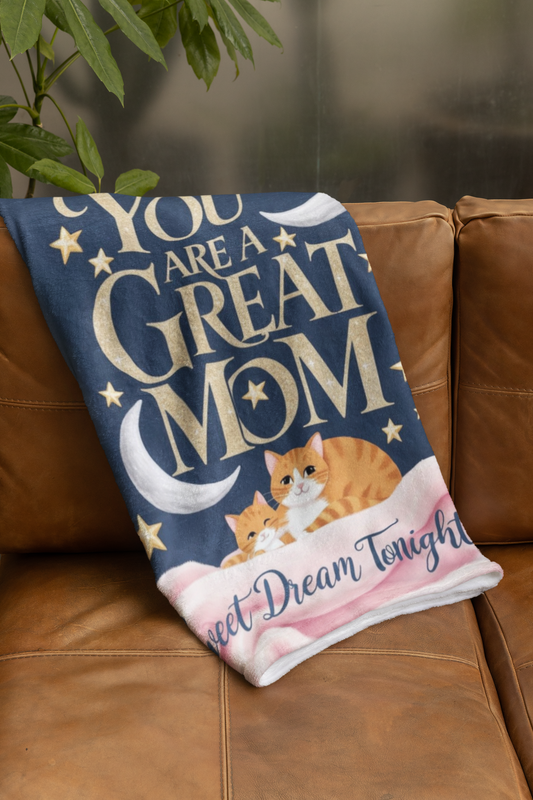 You Are A Great Mom Velveteen Plush Blanket - furevermama