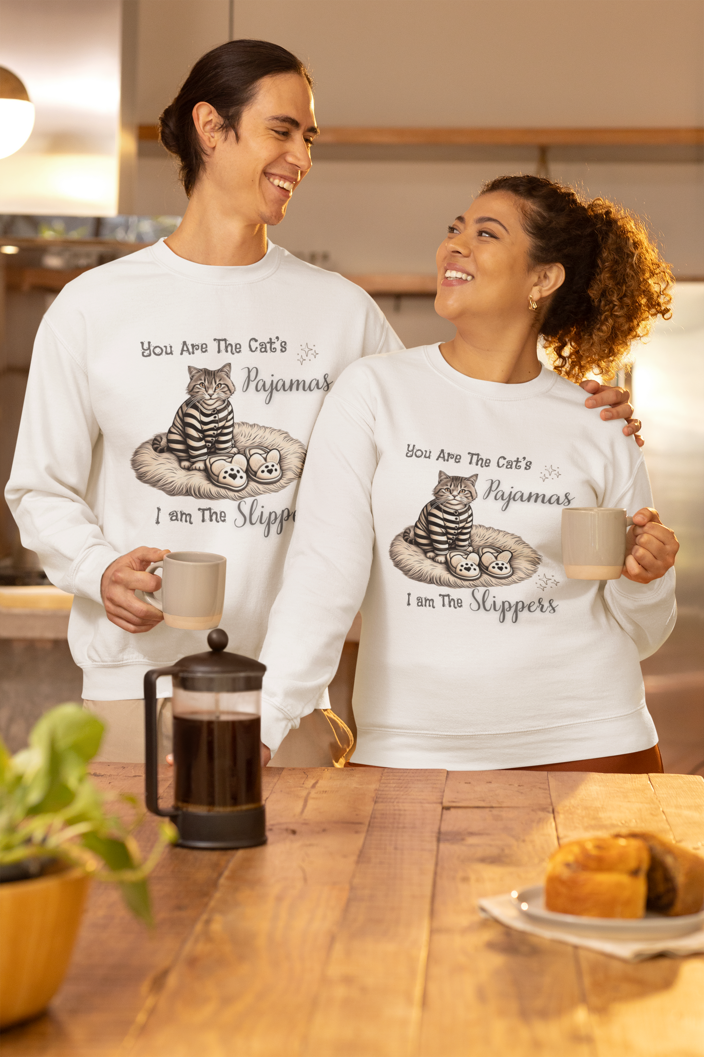You Are The Cat's Pajamas I am The Slippers Crewneck Sweatshirt - furevermama