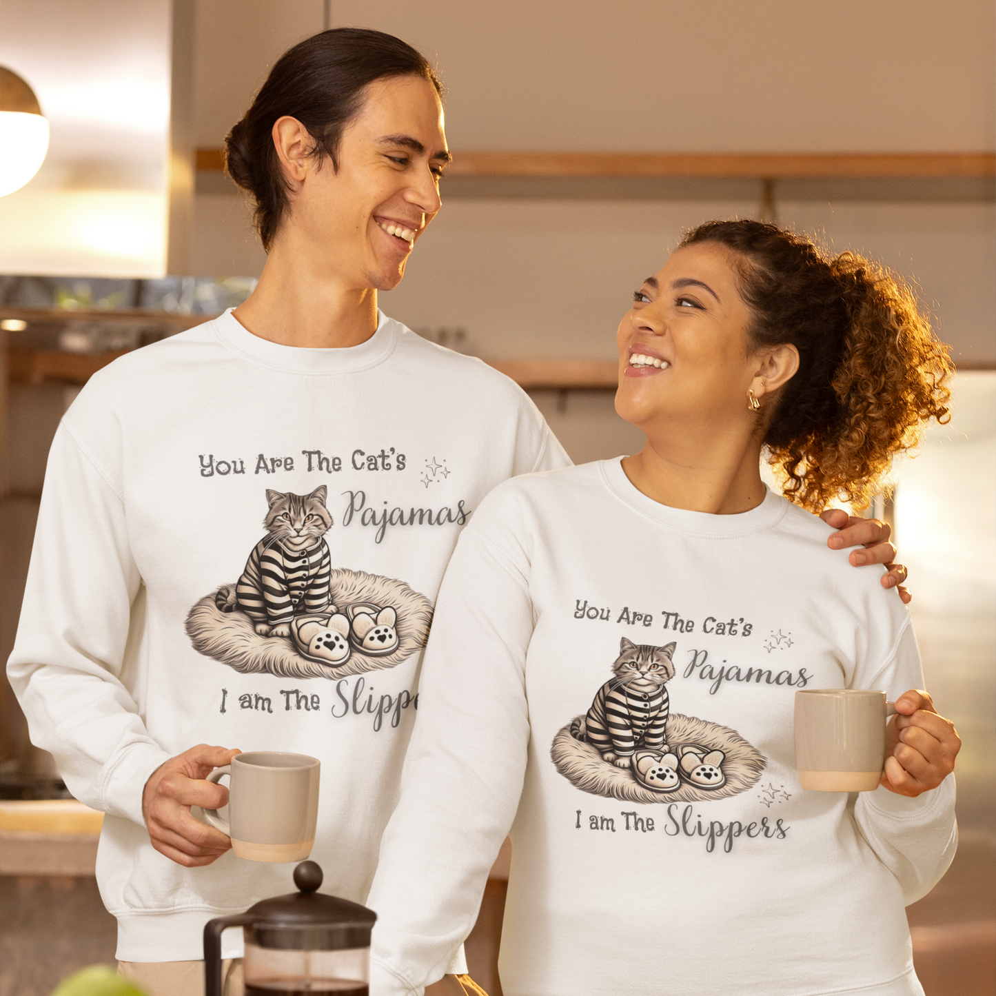 You Are The Cat's Pajamas I am The Slippers Crewneck Sweatshirt - furevermama