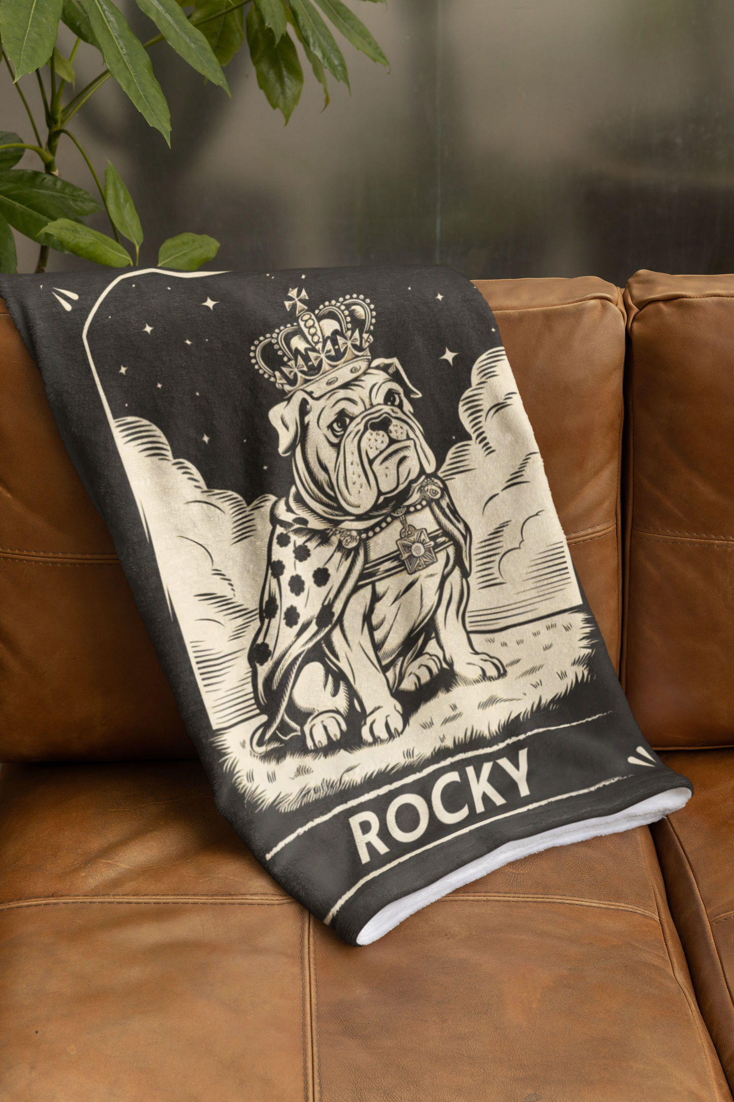 The Master Bulldog Blanket, Custom Velveteen Plush Blanket - furevermama