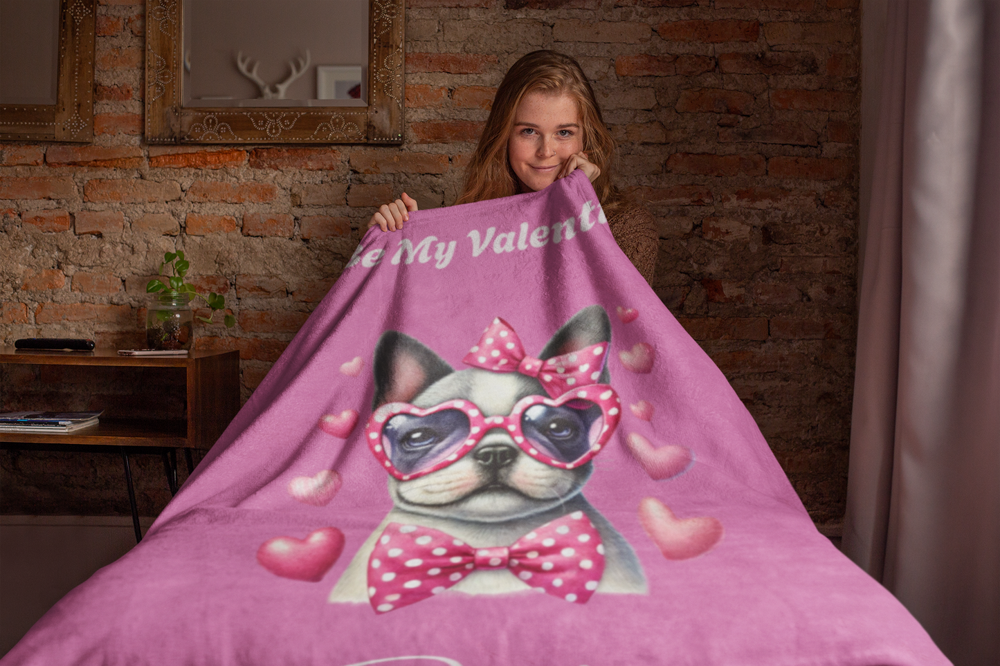 Velveteen Plush Blanket - Custom Dog Breed Be My Valentine Blanket - furevermama