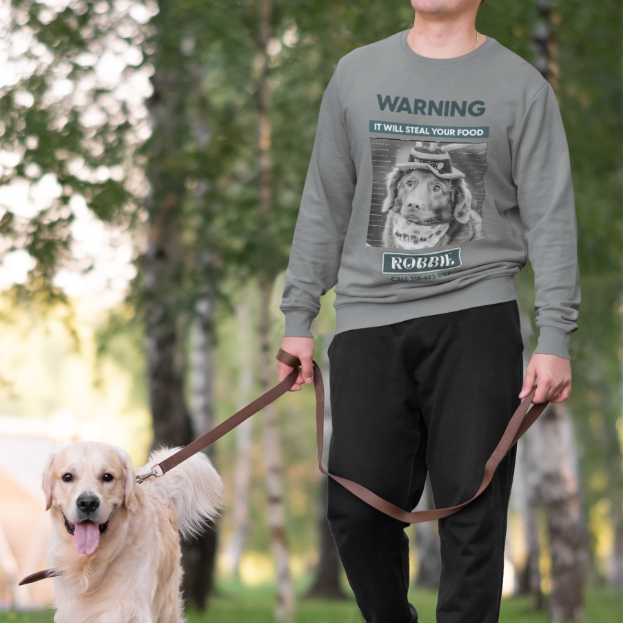 Food Stealer Warning Crewneck Sweatshirt - Custom Photo - furevermama