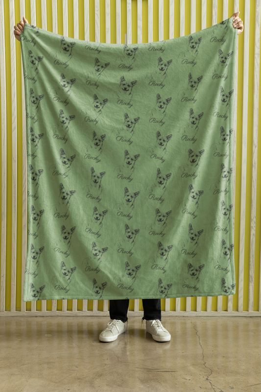 Custom Pet Sketch Velveteen Plush Blanket - furevermama