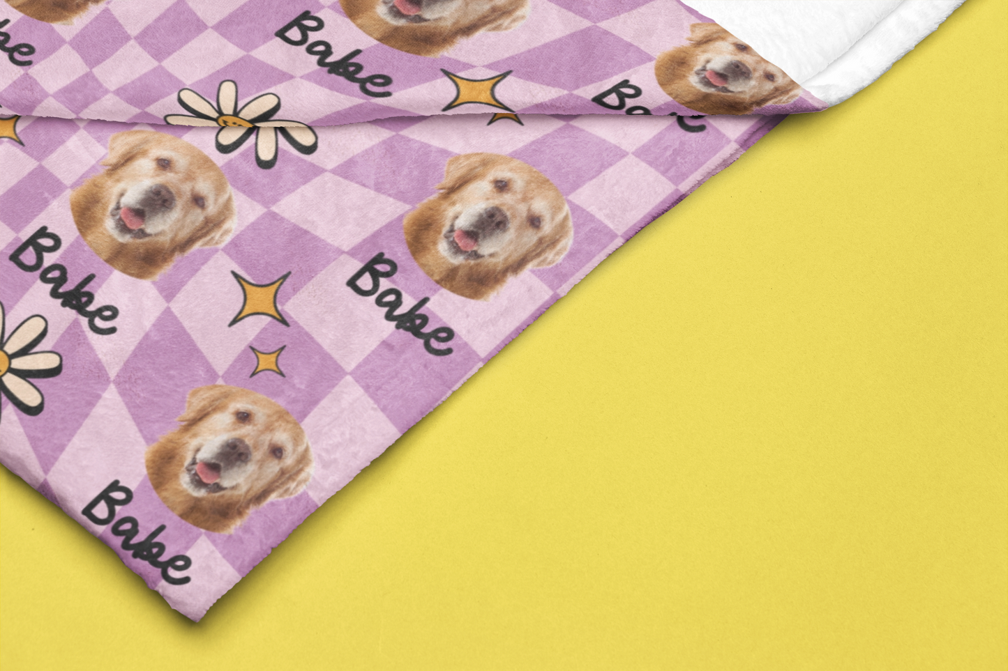 Custom Pet Photo Name Retro Velveteen Plush Blanket - furevermama