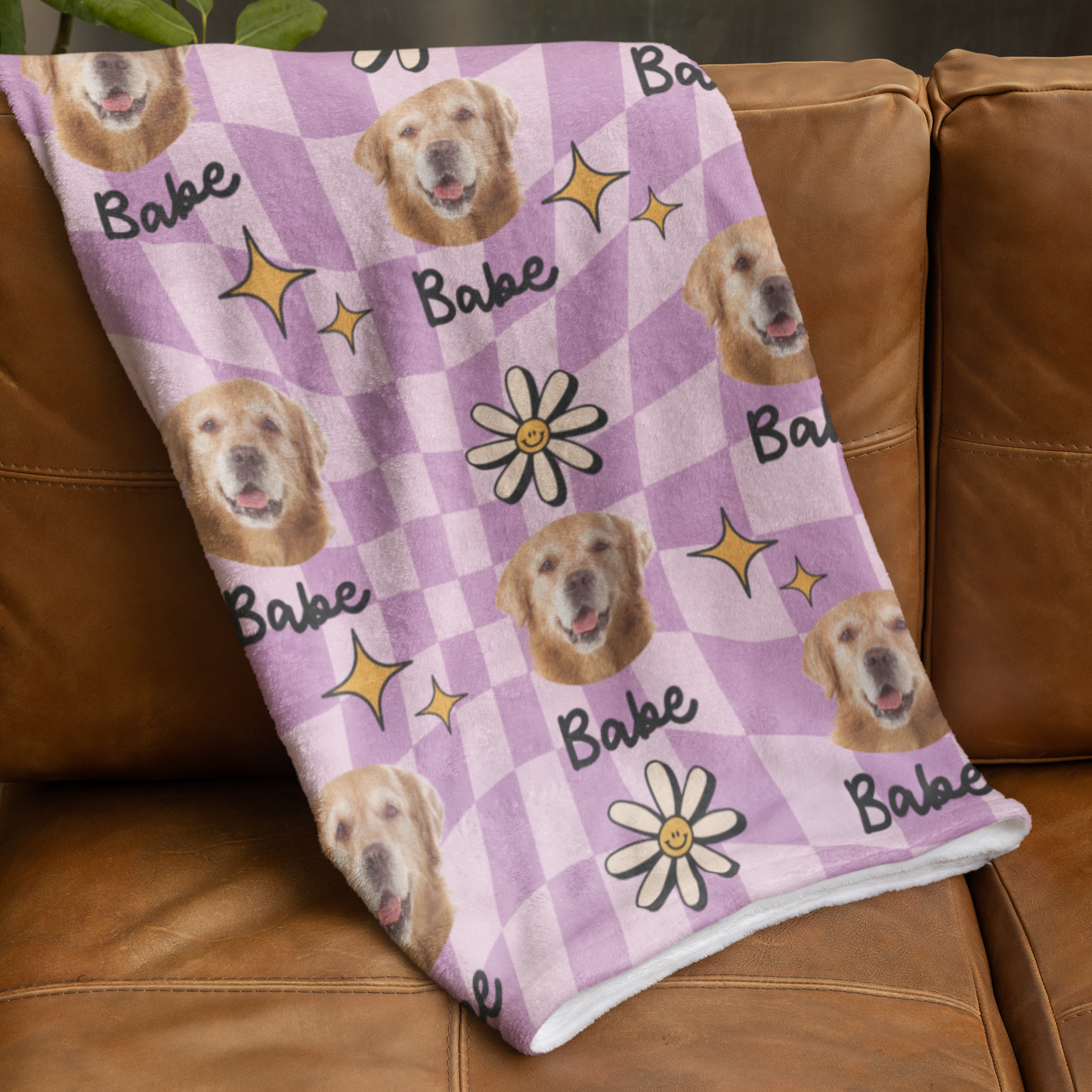 Custom Pet Photo Name Retro Velveteen Plush Blanket - furevermama