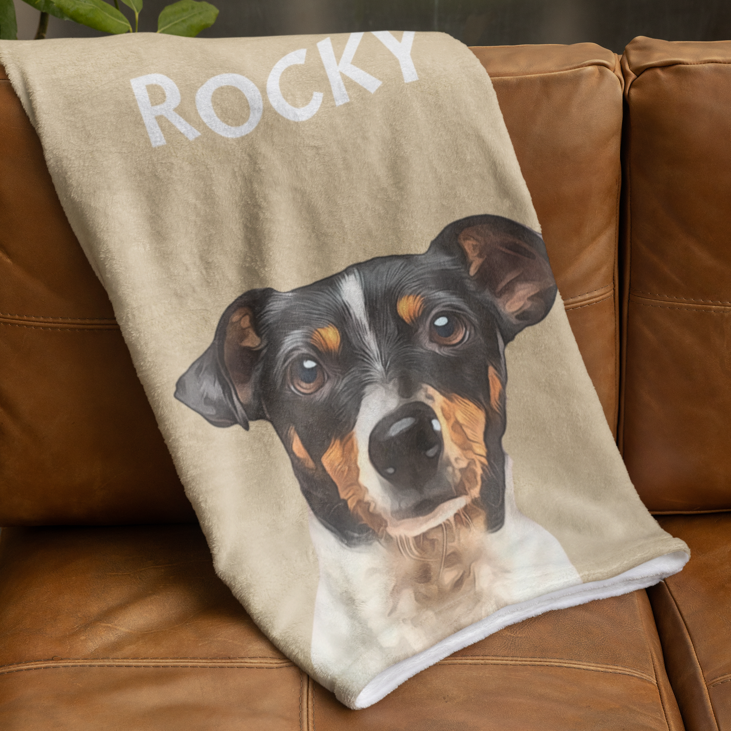 Custom Pet Portrait Color Background Velveteen Plush Blanket - furevermama