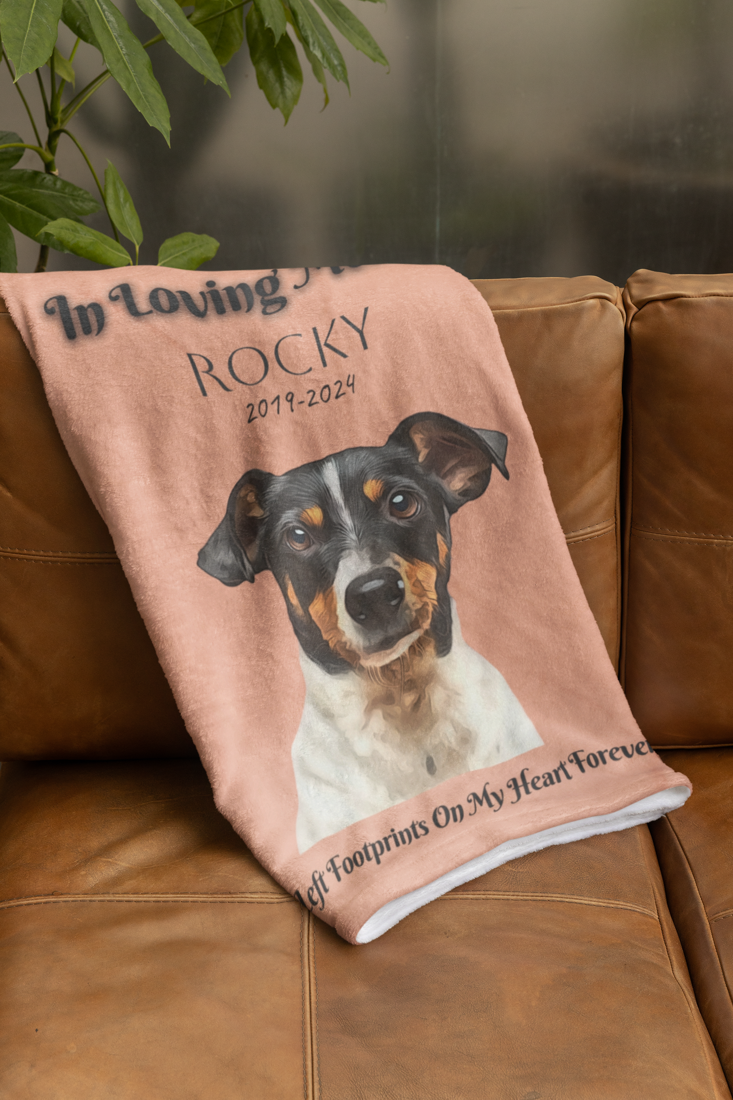 Custom Pet Portrait In Memory Velveteen Plush Blanket - furevermama