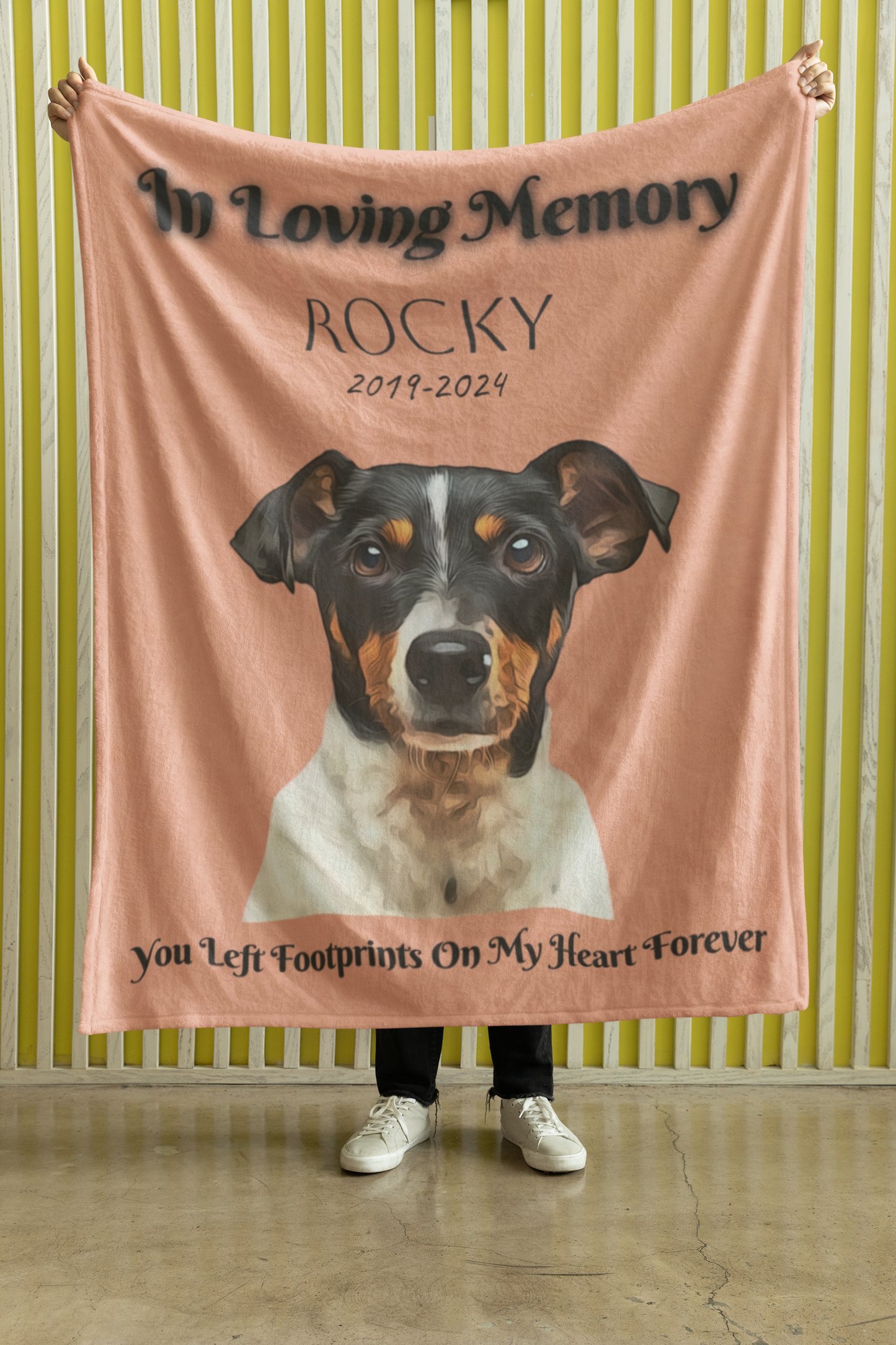 Custom Pet Portrait In Memory Velveteen Plush Blanket - furevermama