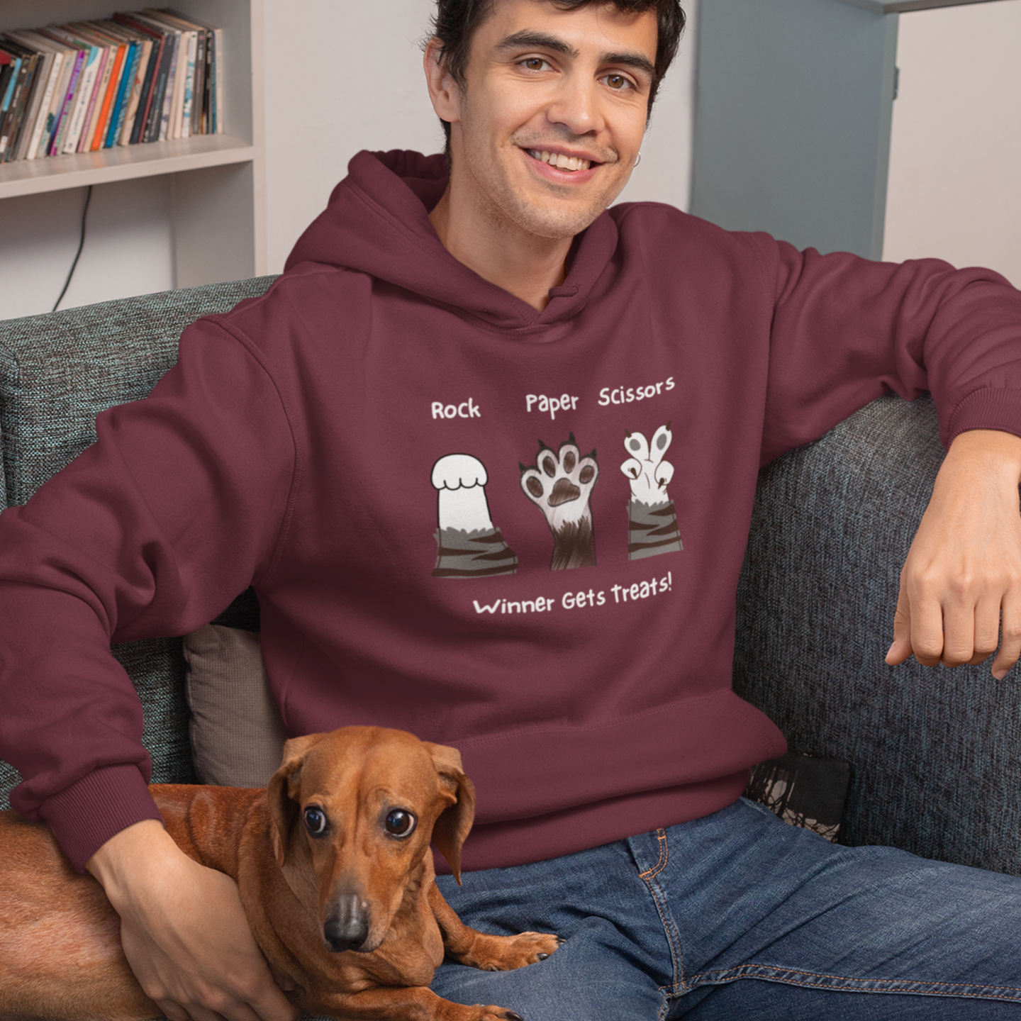 Paw's Paper Rock Scissors Unisex Hoodie - furevermama