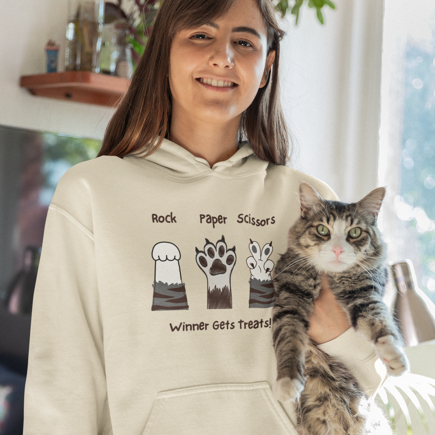 Paw's Paper Rock Scissors Unisex Hoodie - furevermama