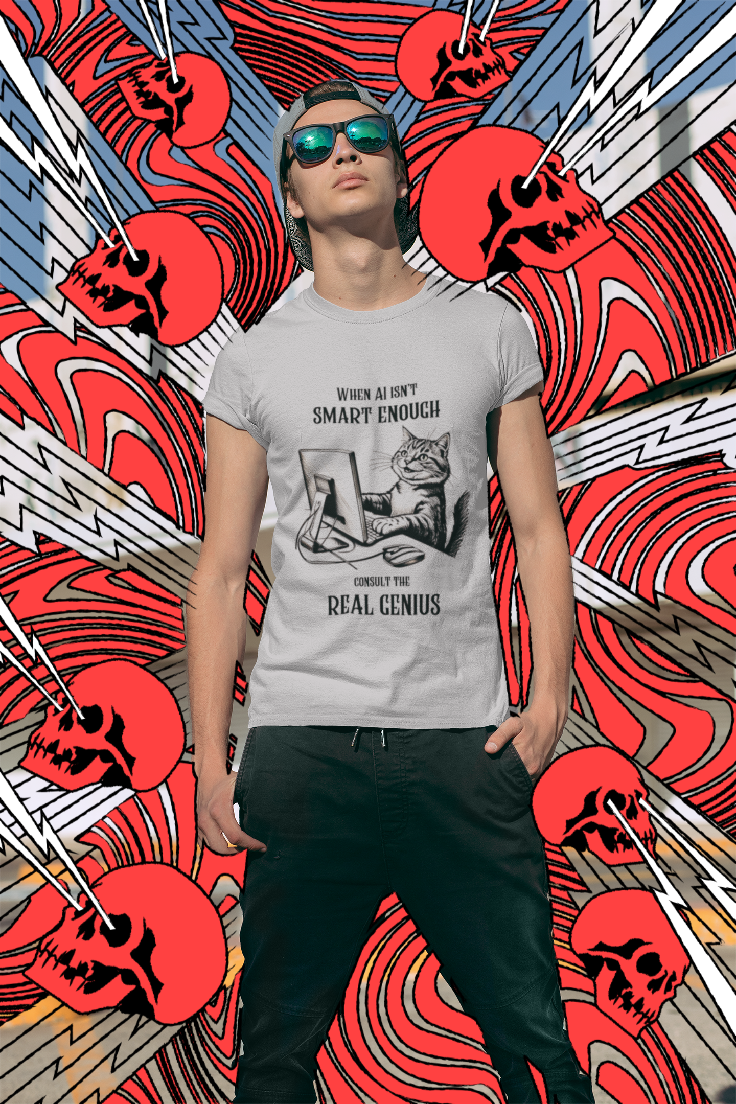 Cat Lover AI Enthusiast Unisex T-Shirt - Real Genius Design - furevermama