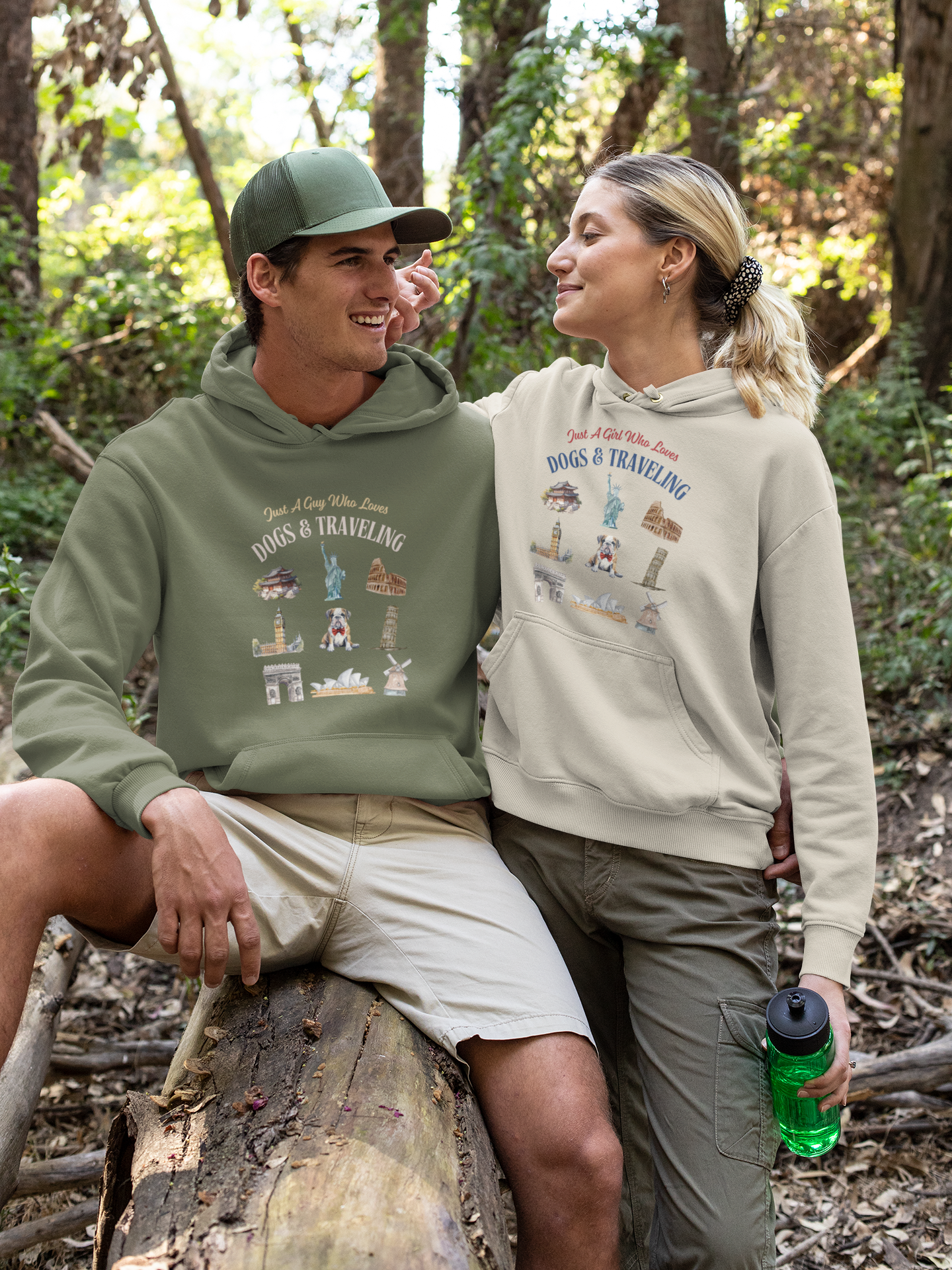 (Custom) Just A Girl Who Loves Dogs and Traveling Unisex Hoodie - Custom Text, Front or Back Print, Dogs or Cats - furevermama