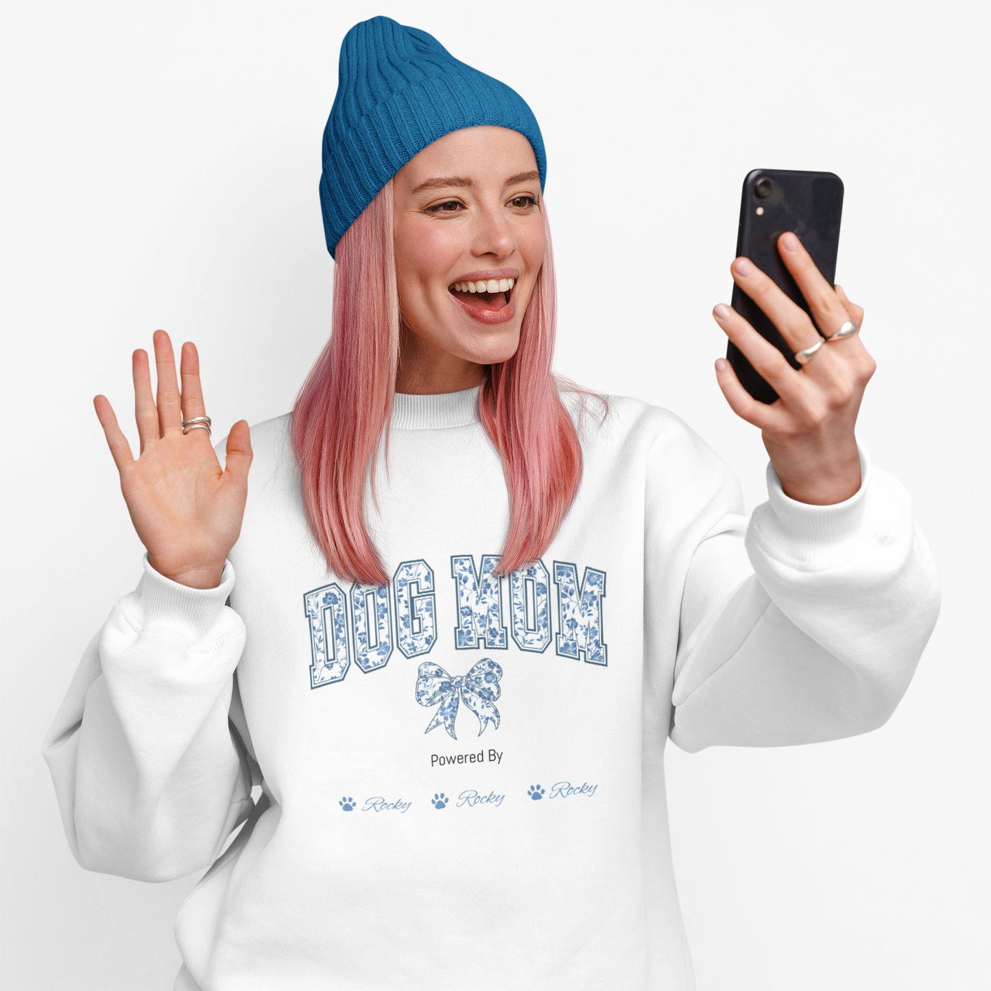 Dog Mom Powered by Dogs Crewneck Sweatshirt - furevermama