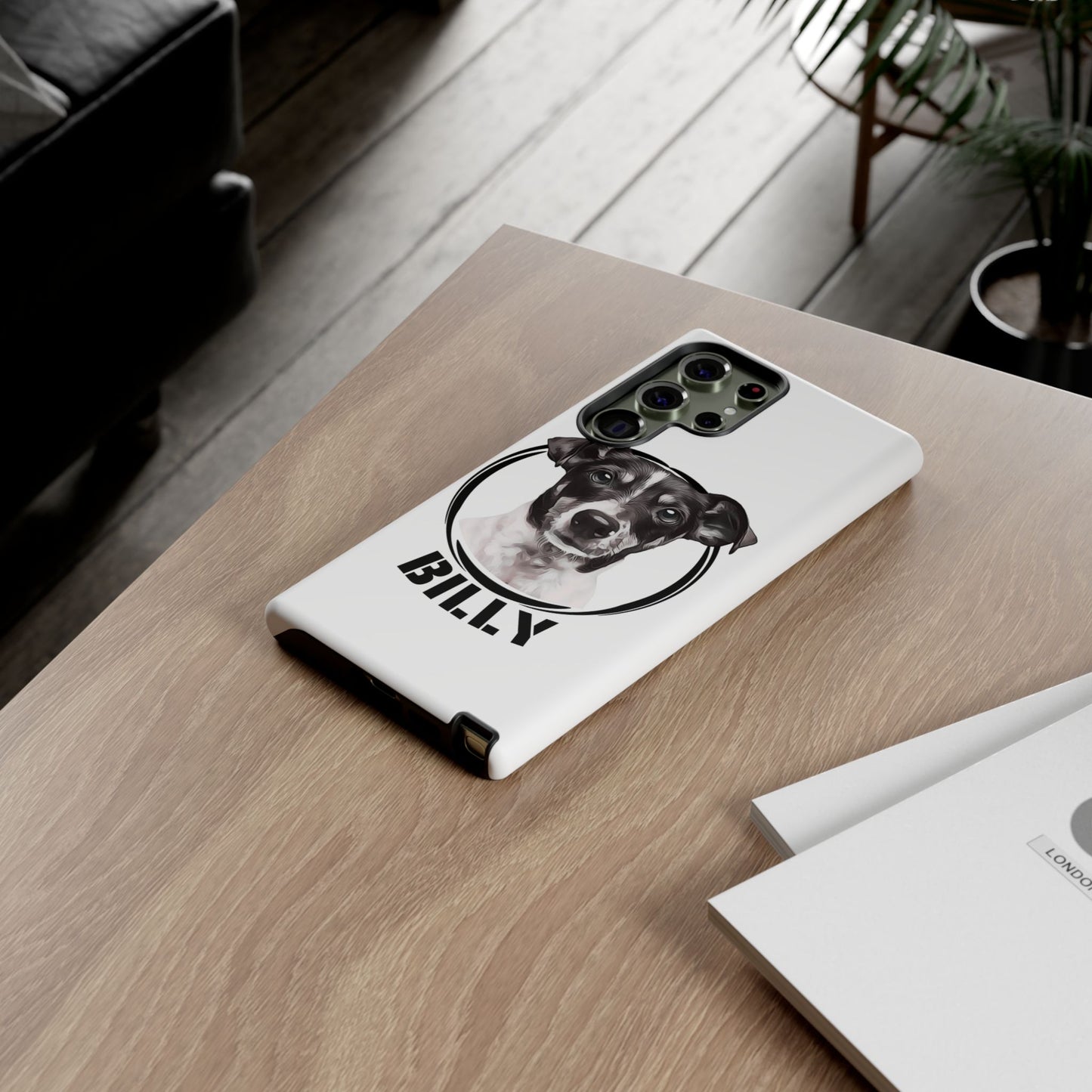 Custom Pet Portrait Phone Case, Black and White - furevermama