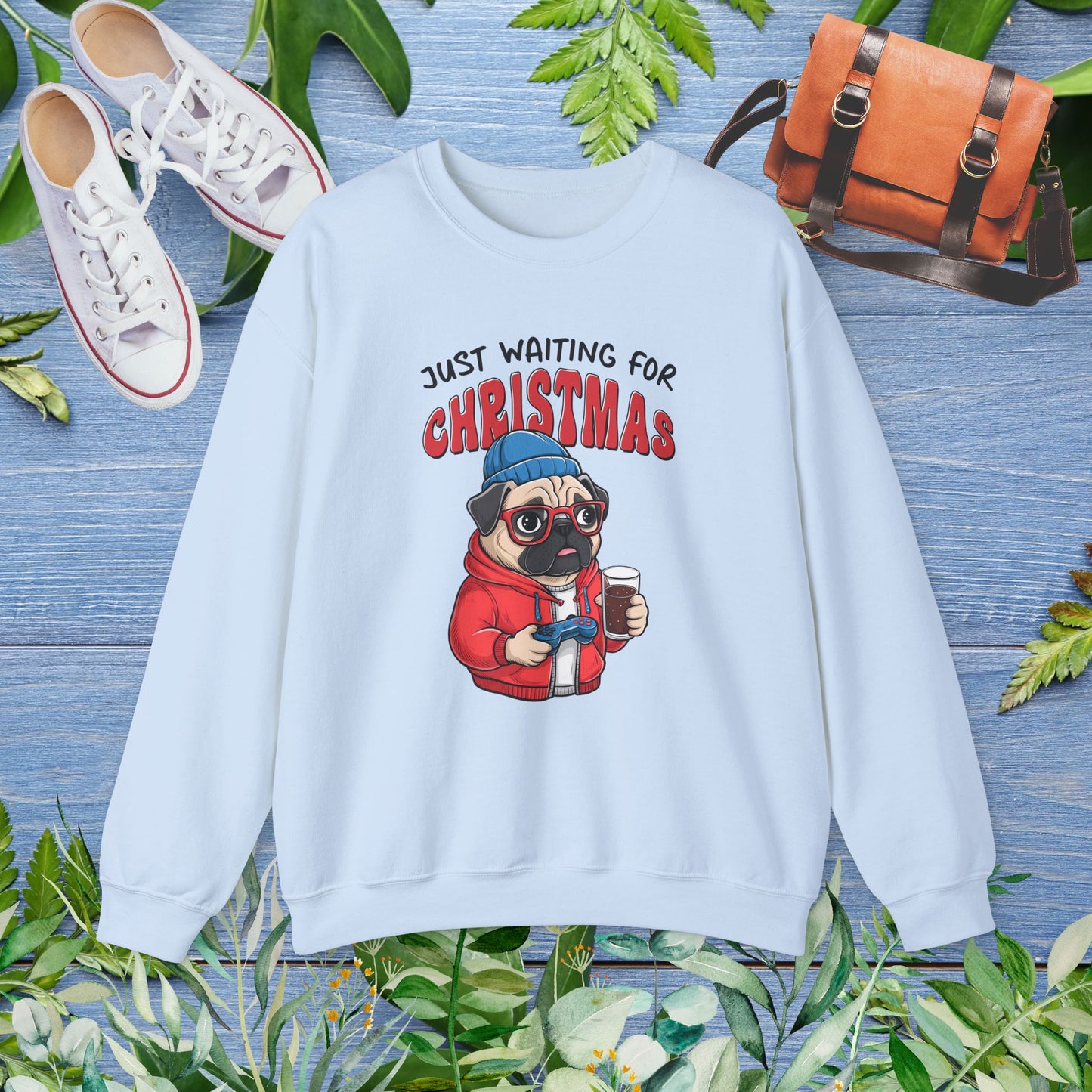 Just Waiting For Christmas, Bulldog Unisex Sweatshirt - furevermama