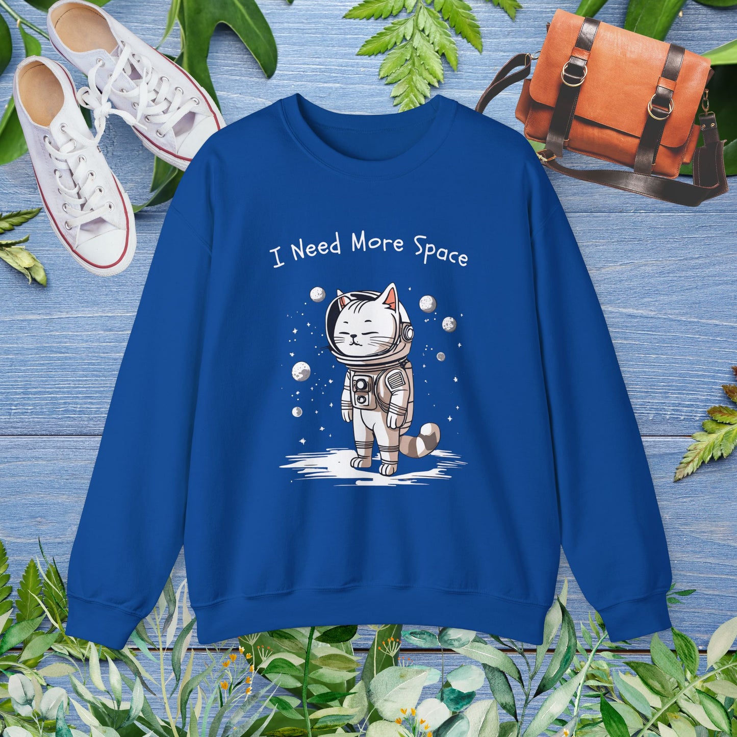 Space Cat Unisex Heavy Blend Crewneck Sweatshirt - furevermama
