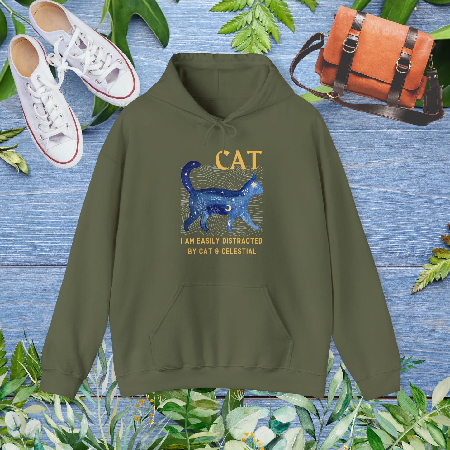 Cat and Celestial Unisex Hoodie - furevermama