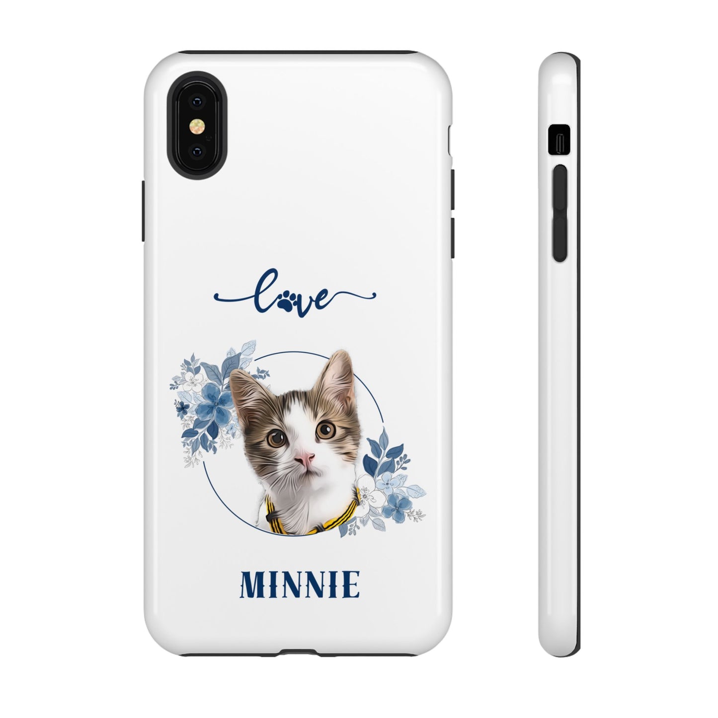 Custom Pet Portrait In Flower Circle Phone Case - furevermama
