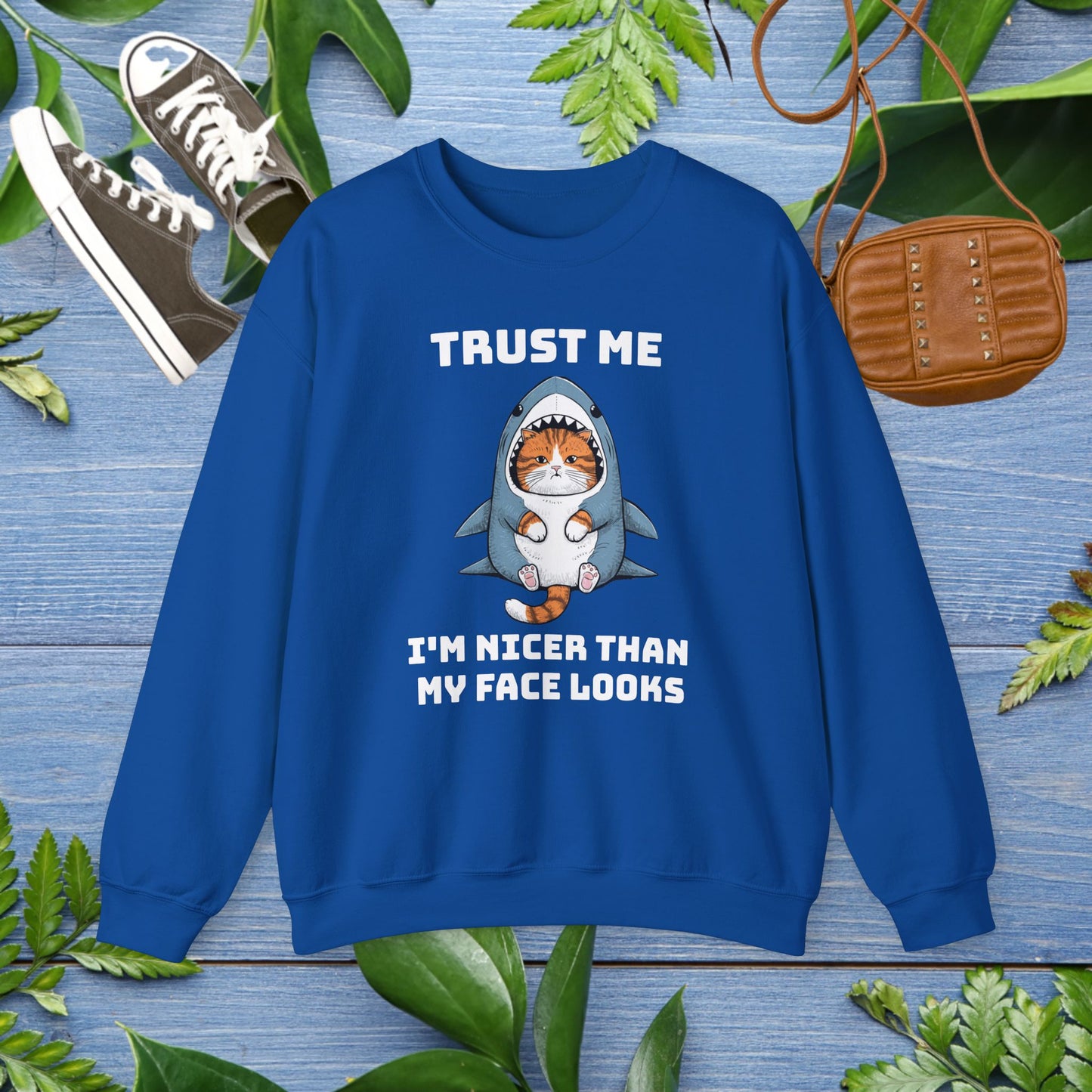 Cat in Shark Costume Unisex Sweatshirt - furevermama
