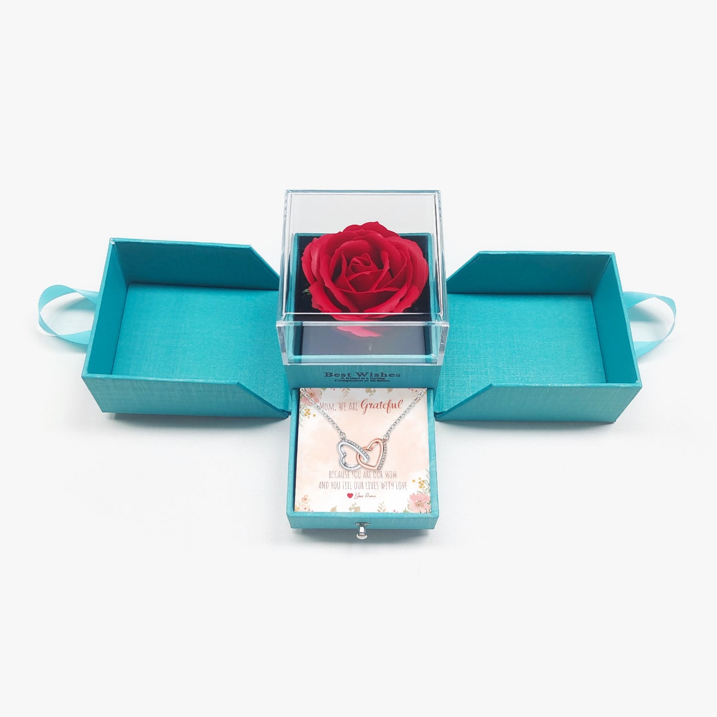 Connected Hearts Necklace With Mother's Gift Card - furevermama