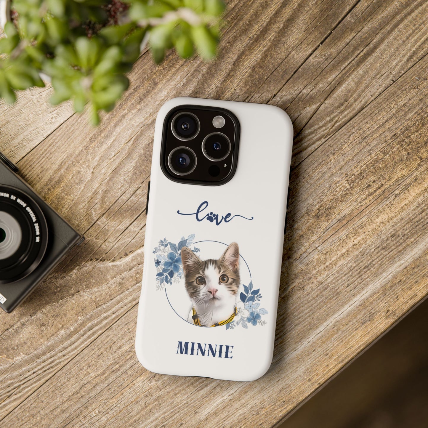 Custom Pet Portrait In Flower Circle Phone Case - furevermama