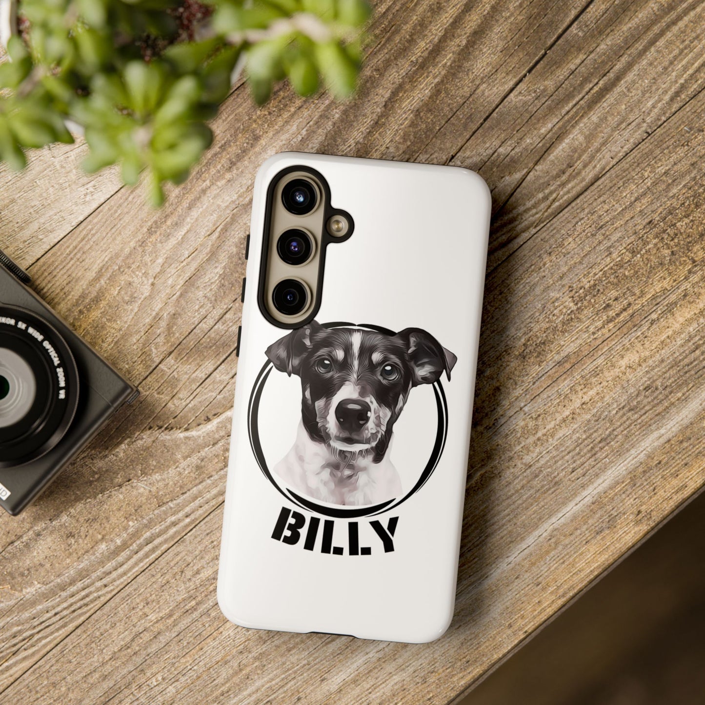 Custom Pet Portrait Phone Case, Black and White - furevermama