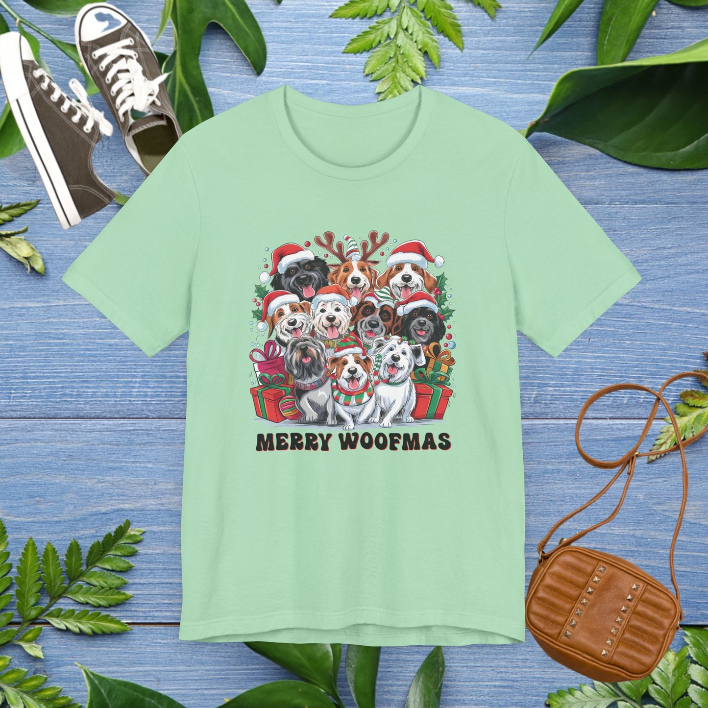 Merry Woofmas With All Dogs Jersey T-Shirt - furevermama