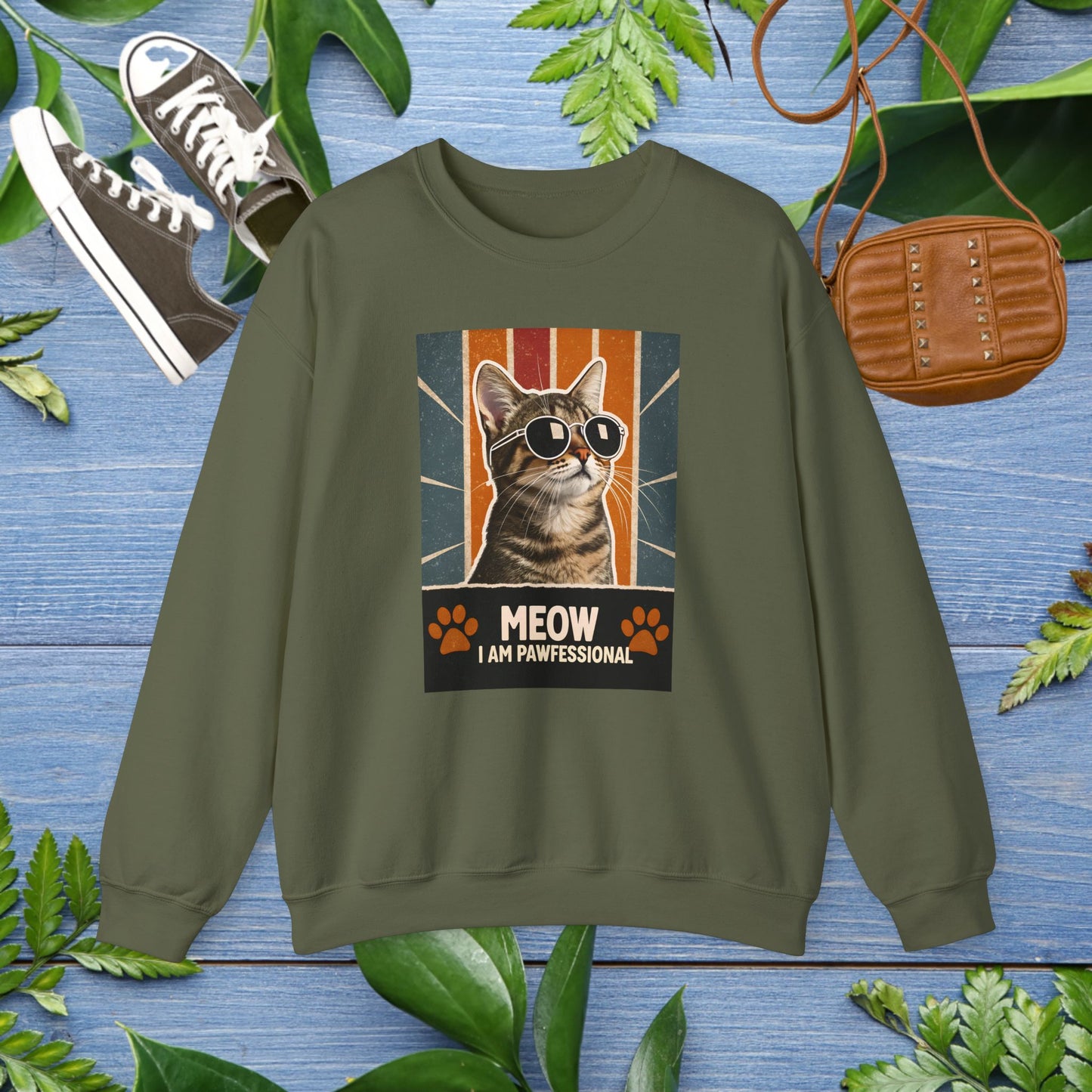 I Am Pawfessional Cat Unisex Heavy Blend Crewneck Sweatshirt - furevermama