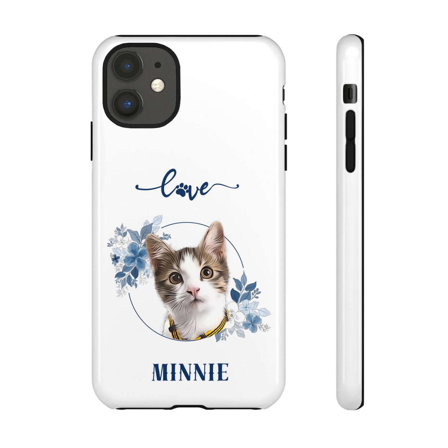 Custom Pet Portrait In Flower Circle Phone Case - furevermama