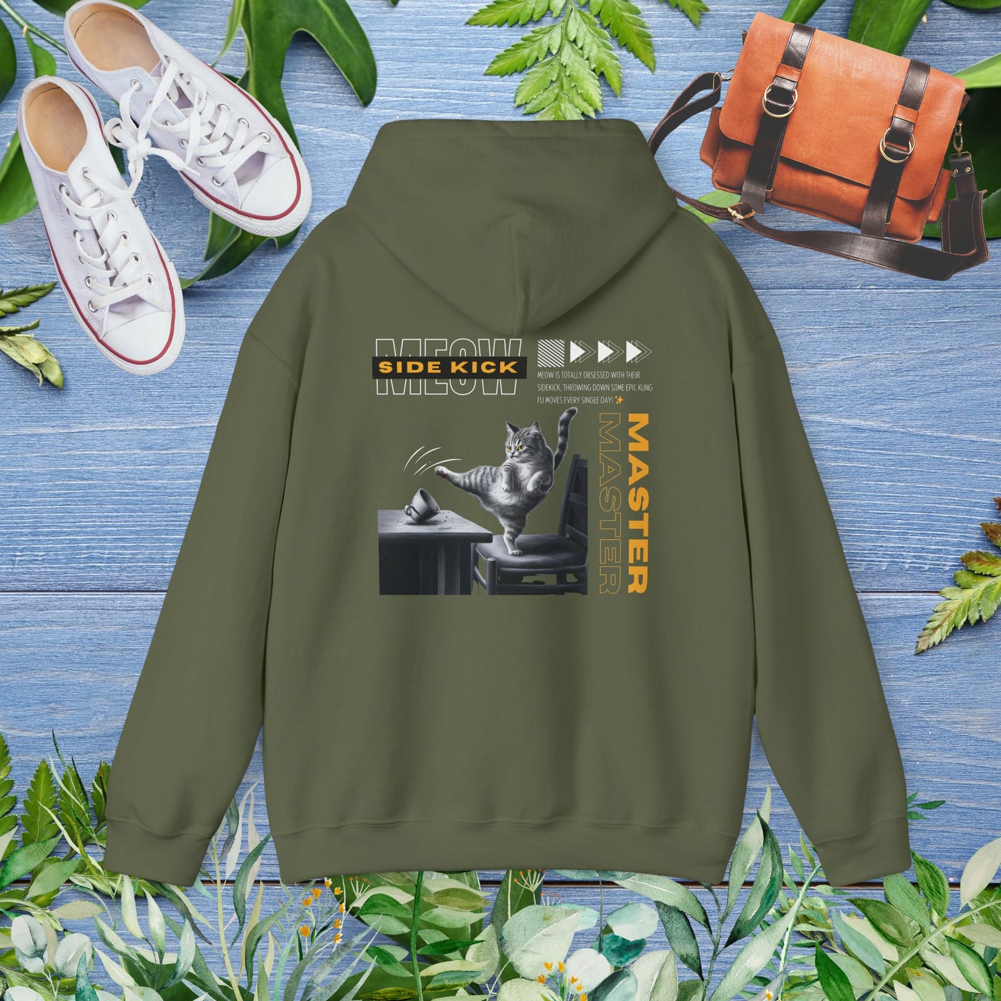 Meow Side Kick Unisex Hoodie (Double-Sided) - furevermama